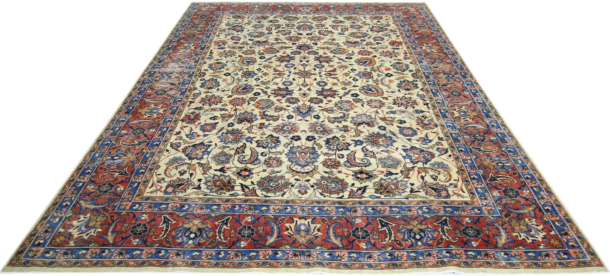 Handmade Vintage Persian Kashan Rug | 346 x 245 cm | 11'4" x 8' - Najaf Rugs & Textile
