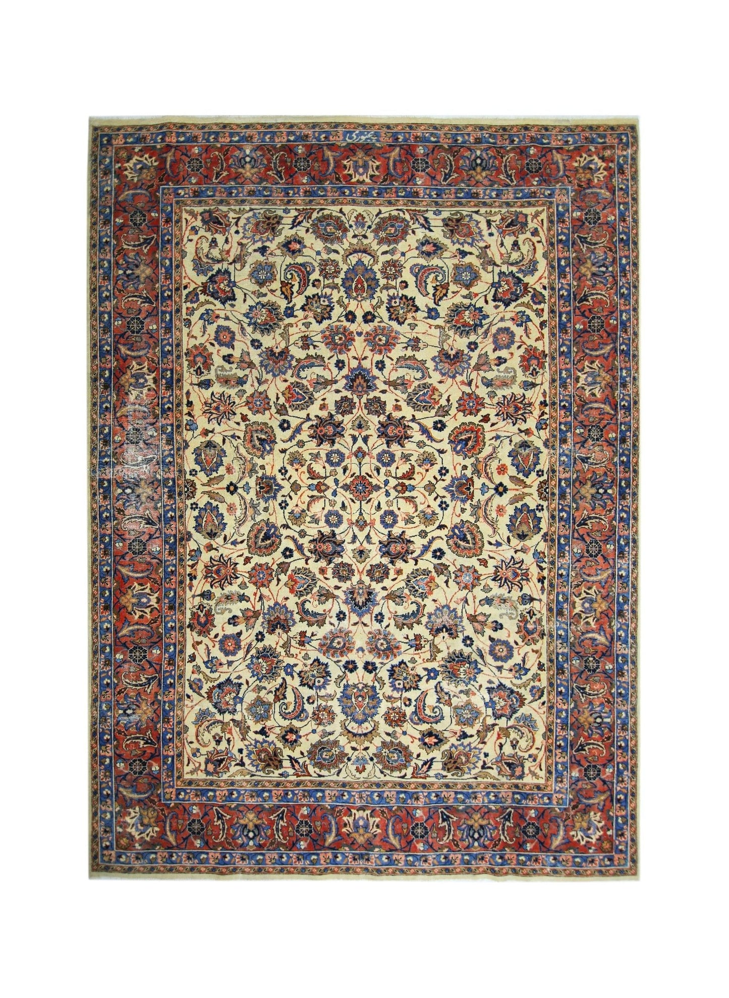 Handmade Vintage Persian Kashan Rug | 346 x 245 cm | 11'4" x 8' - Najaf Rugs & Textile