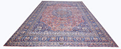 Handmade Vintage Persian Kashan Rug | 386 x 296 cm | 12'8" x 9'9" - Najaf Rugs & Textile