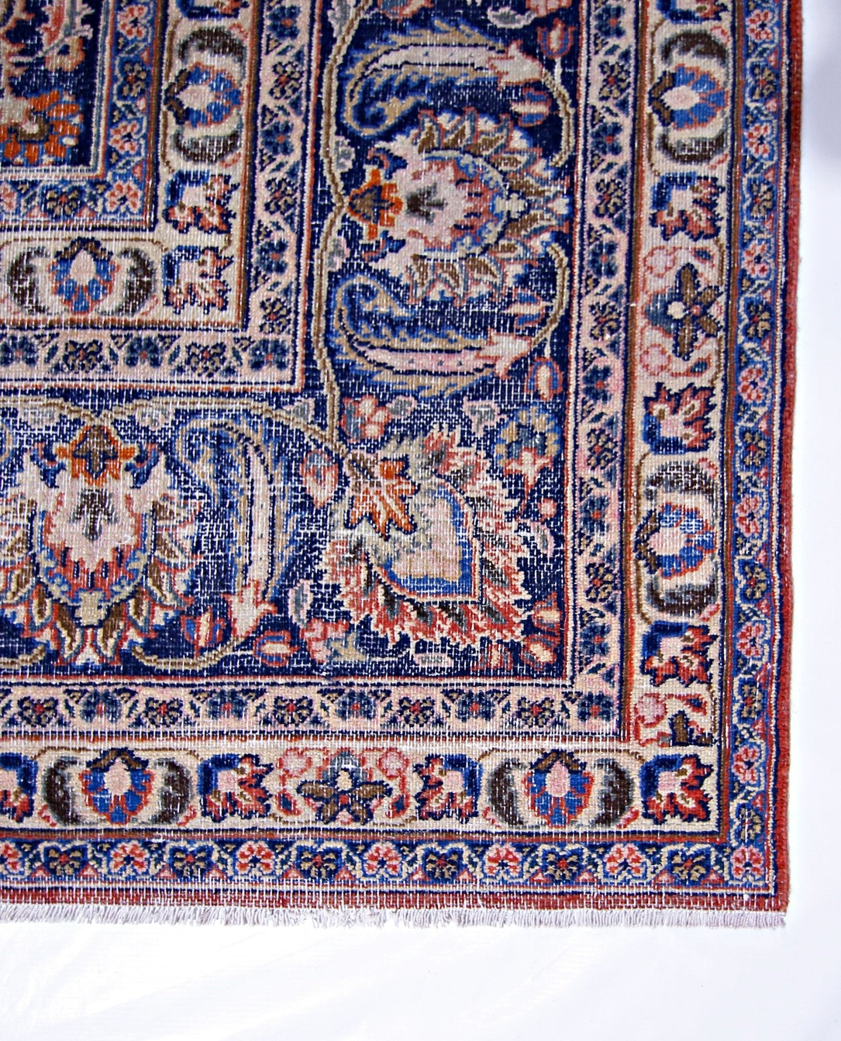 Handmade Vintage Persian Kashan Rug | 386 x 296 cm | 12'8" x 9'9" - Najaf Rugs & Textile
