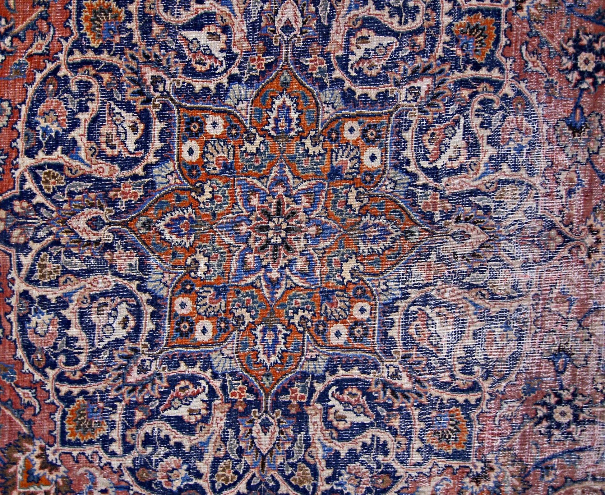 Handmade Vintage Persian Kashan Rug | 386 x 296 cm | 12'8" x 9'9" - Najaf Rugs & Textile