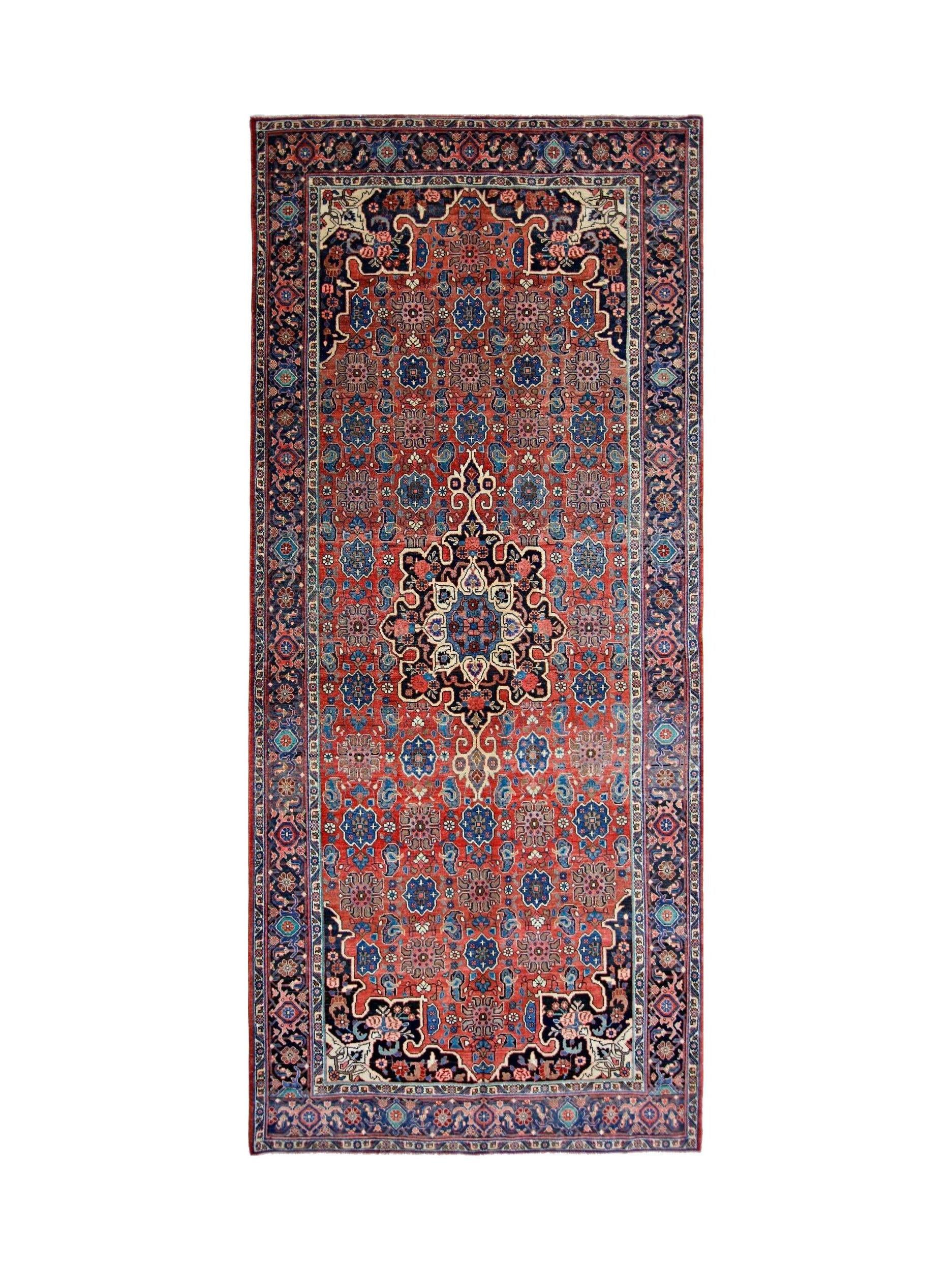 Handmade Vintage Persian Bidjar Hallway Runner | 315 x 134 cm | 10'4" x 4'5" - Najaf Rugs & Textile