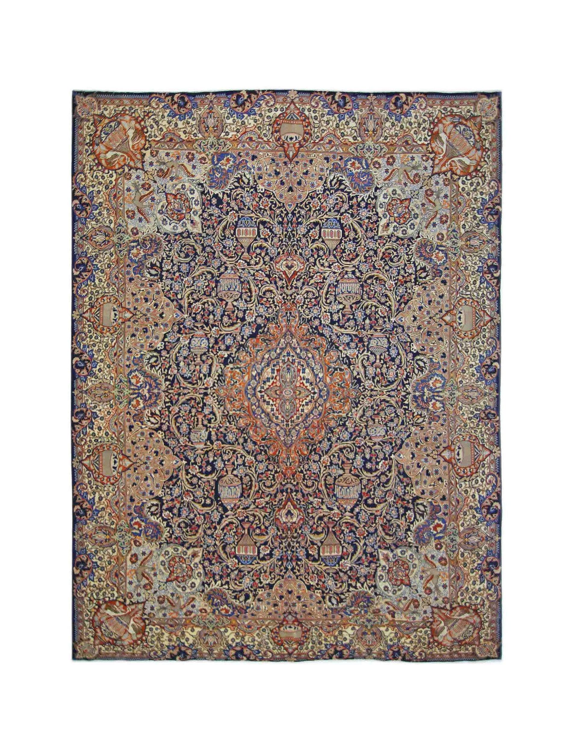 Handmade Vintage Persian Kashmar Rug | 387 x 305 cm | 12'8" x 10' - Najaf Rugs & Textile