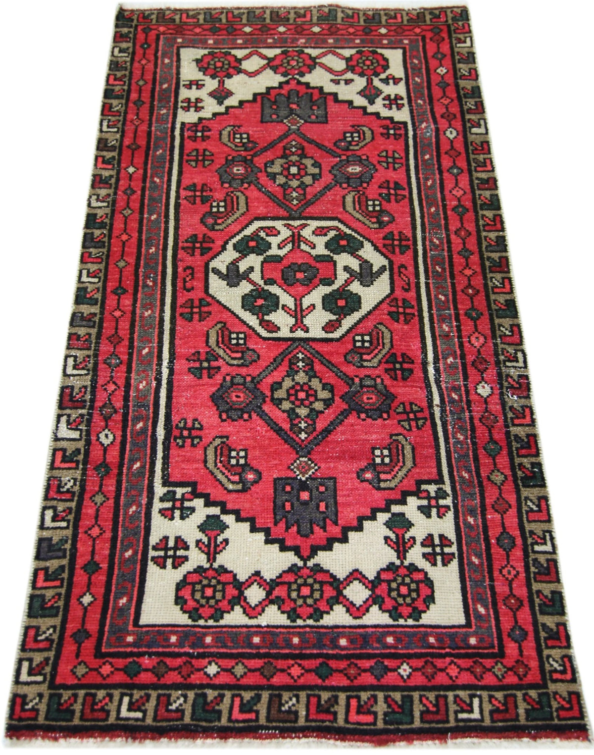 Handmade Vintage Persian Kerman Rug | 114 x 67 cm | 3'9" x 2'2" - Najaf Rugs & Textile