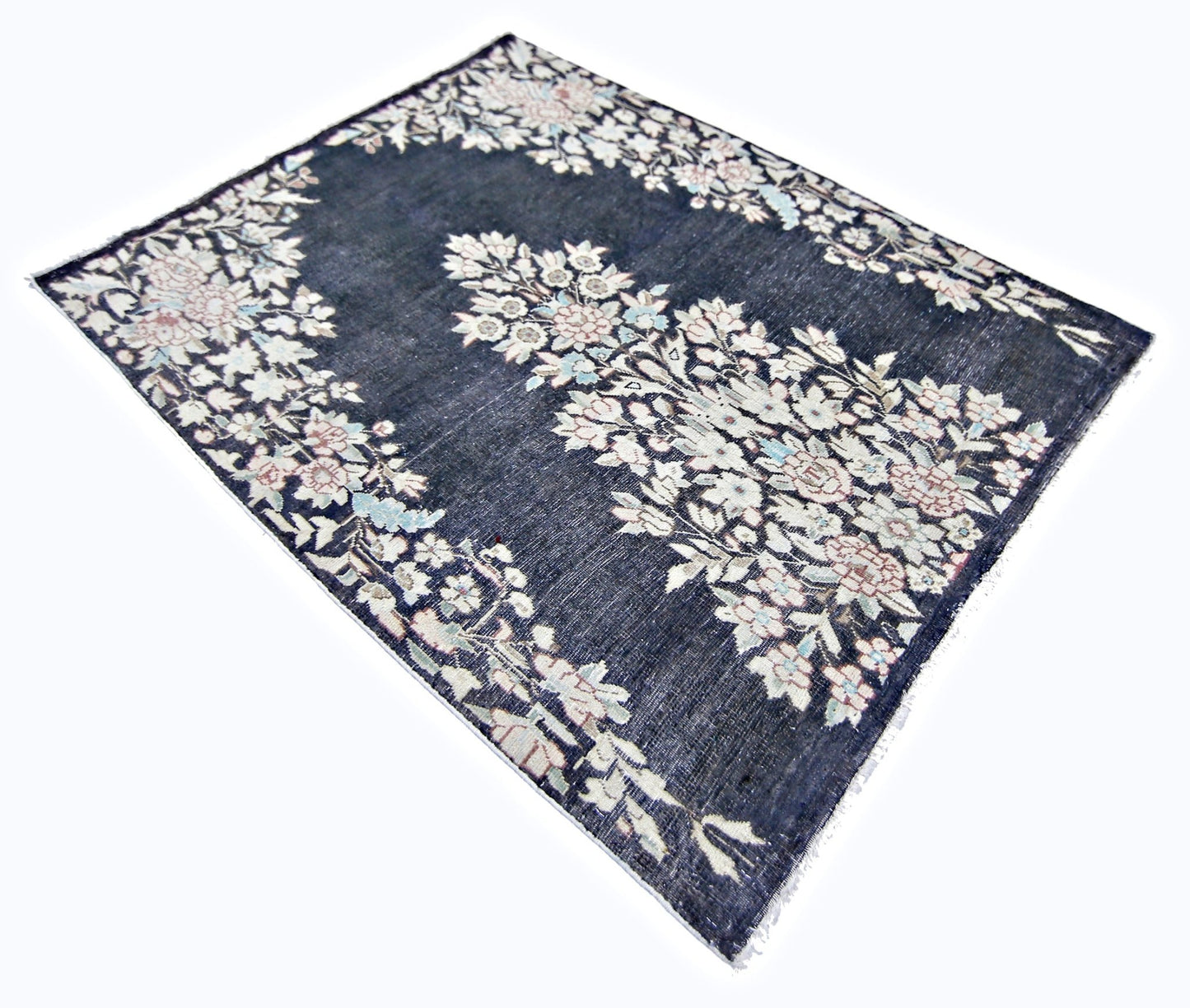 Handmade Vintage Persian Kerman Rug | 120 x 90 cm | 3'11" x 3' - Najaf Rugs & Textile