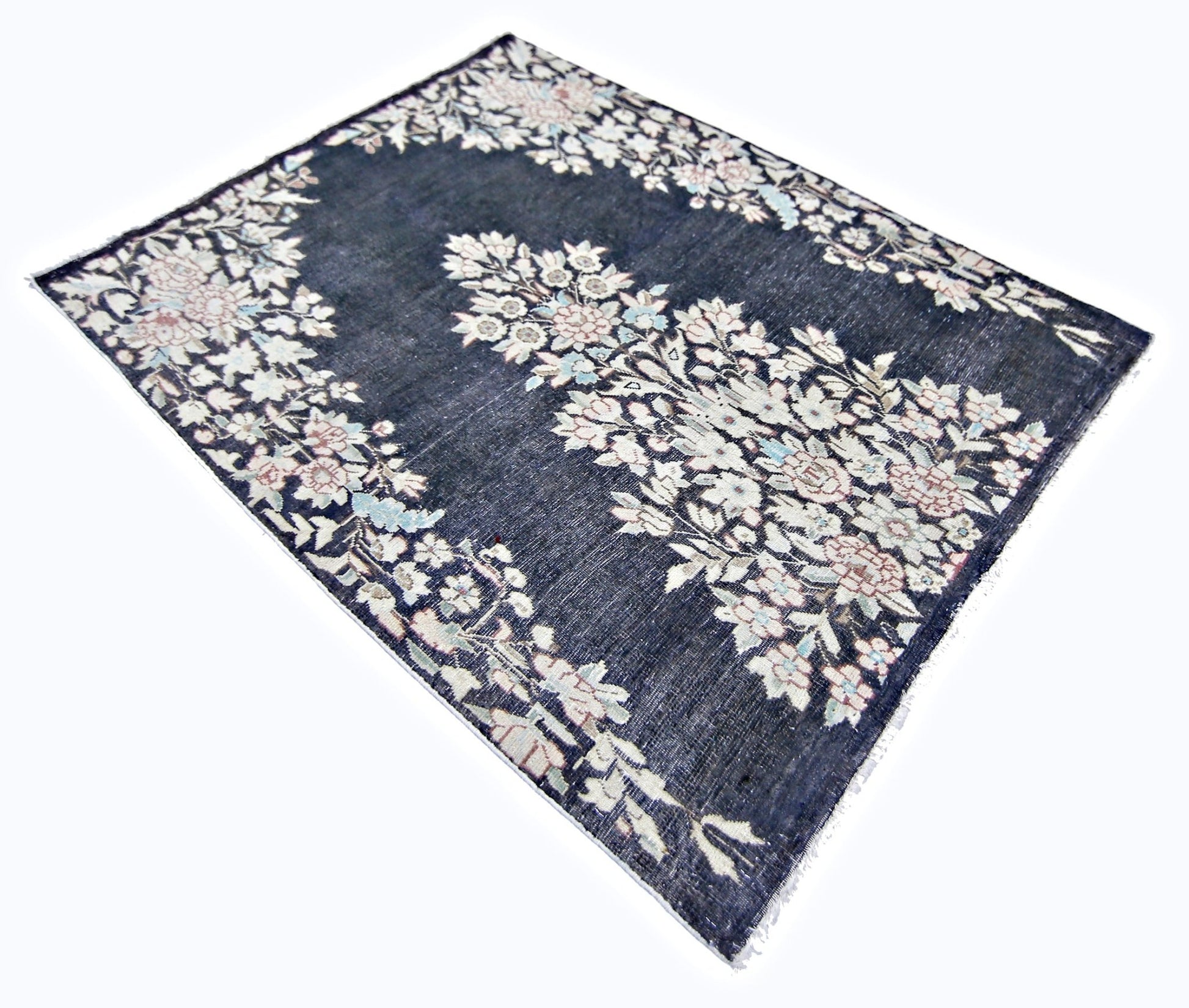 Handmade Vintage Persian Kerman Rug | 120 x 90 cm | 3'11" x 3' - Najaf Rugs & Textile