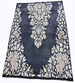Handmade Vintage Persian Kerman Rug | 120 x 90 cm | 3'11" x 3' - Najaf Rugs & Textile