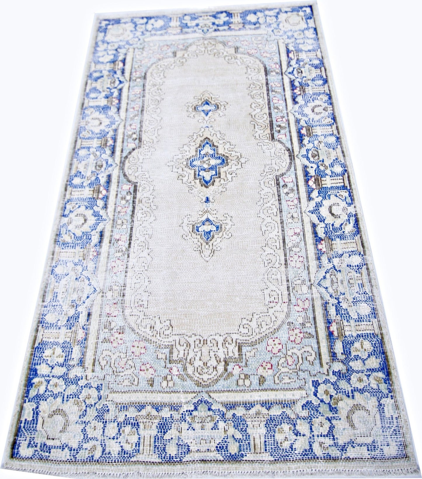 Handmade Vintage Persian Kerman Rug | 140 x 84 cm | 4'7" x 2'9" - Najaf Rugs & Textile