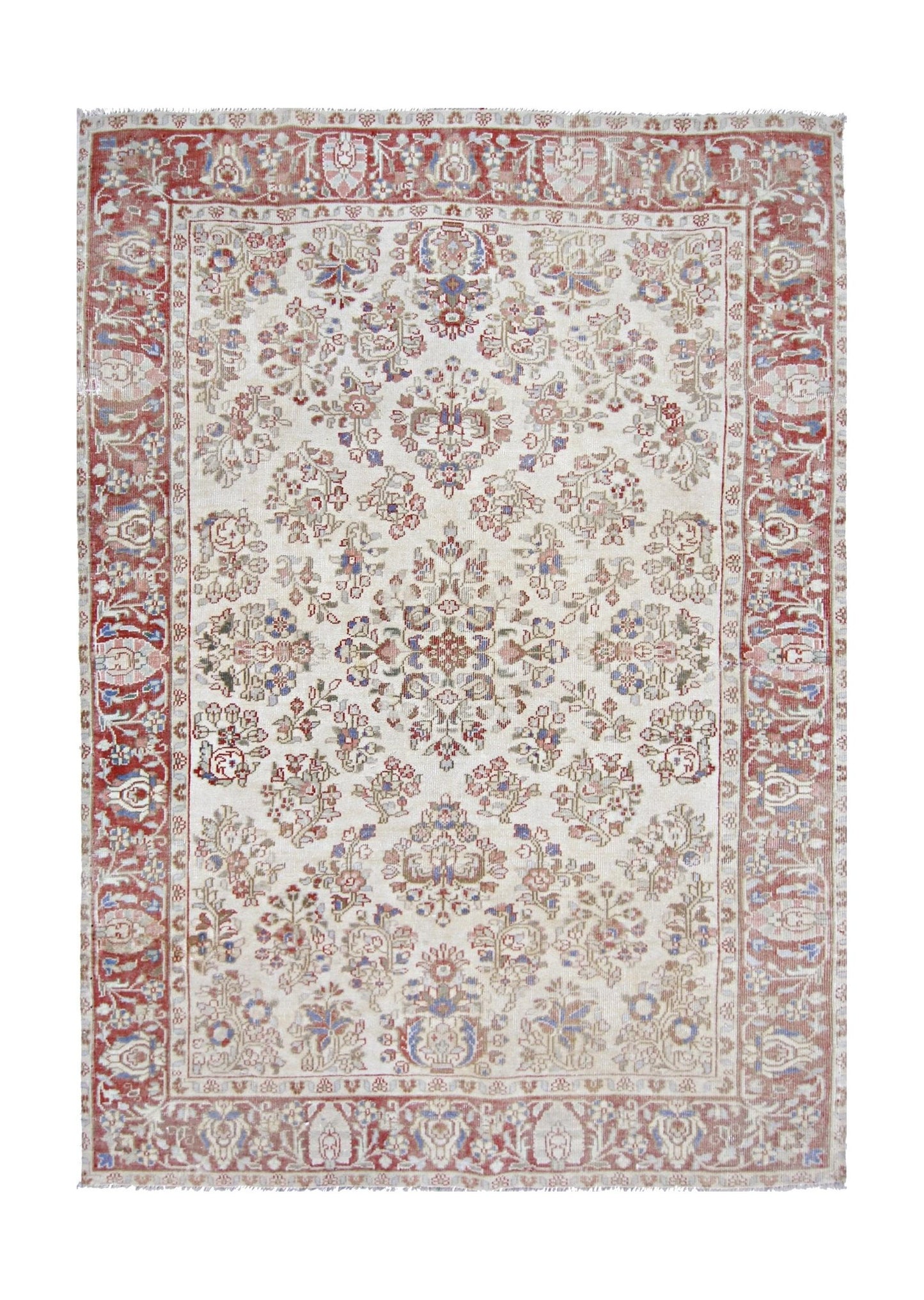 Handmade Vintage Persian Kerman Rug | 148 x 103 cm | 4'10" x 3'5" - Najaf Rugs & Textile