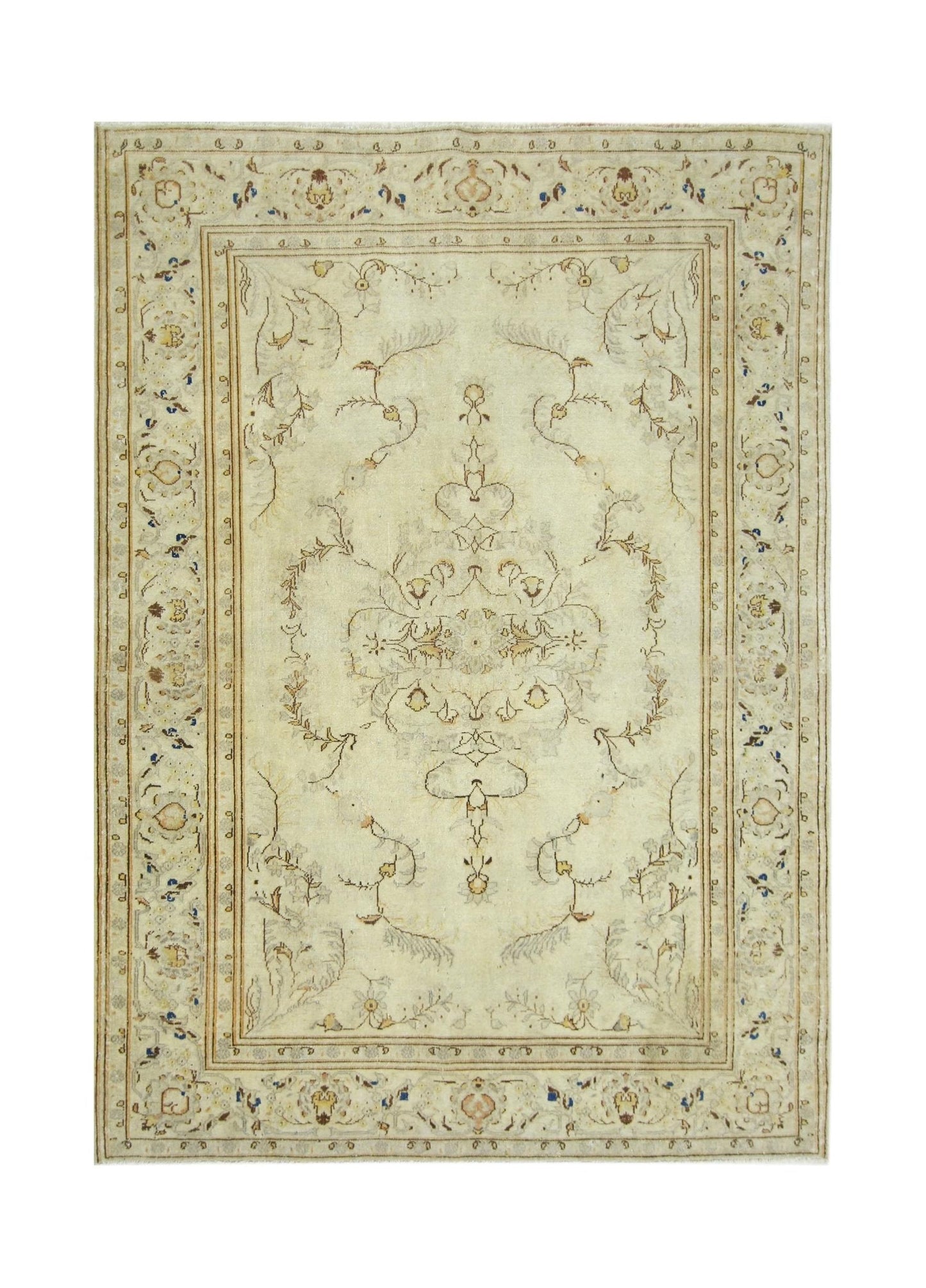 Handmade Vintage Persian Kerman Rug | 148 x 112 cm | 4'6" x 3'8" - Najaf Rugs & Textile