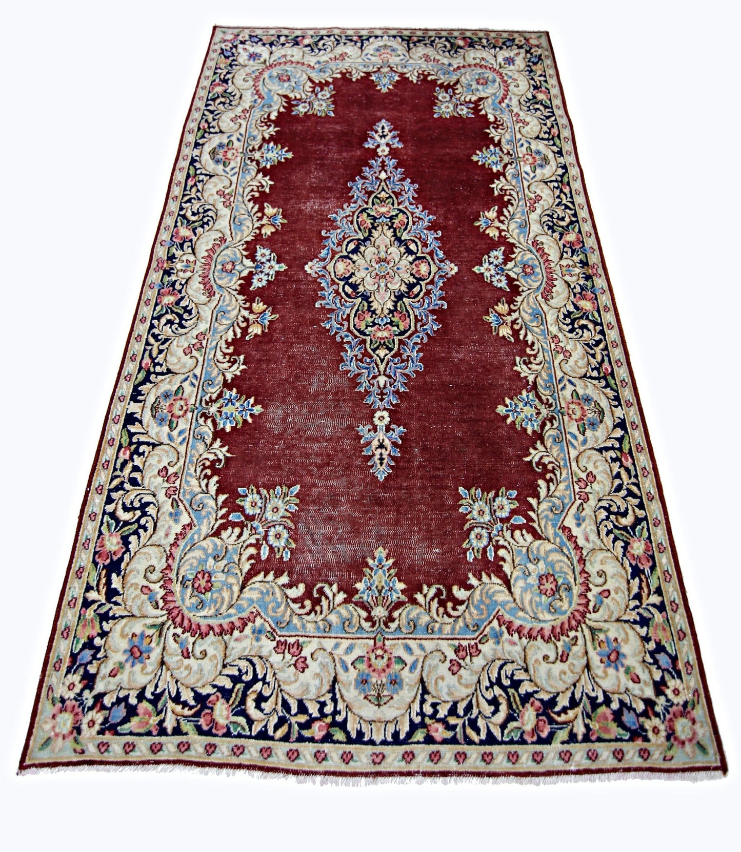 Handmade Vintage Persian Kerman Rug | 152 x 88 cm | 5' x 2'11" - Najaf Rugs & Textile