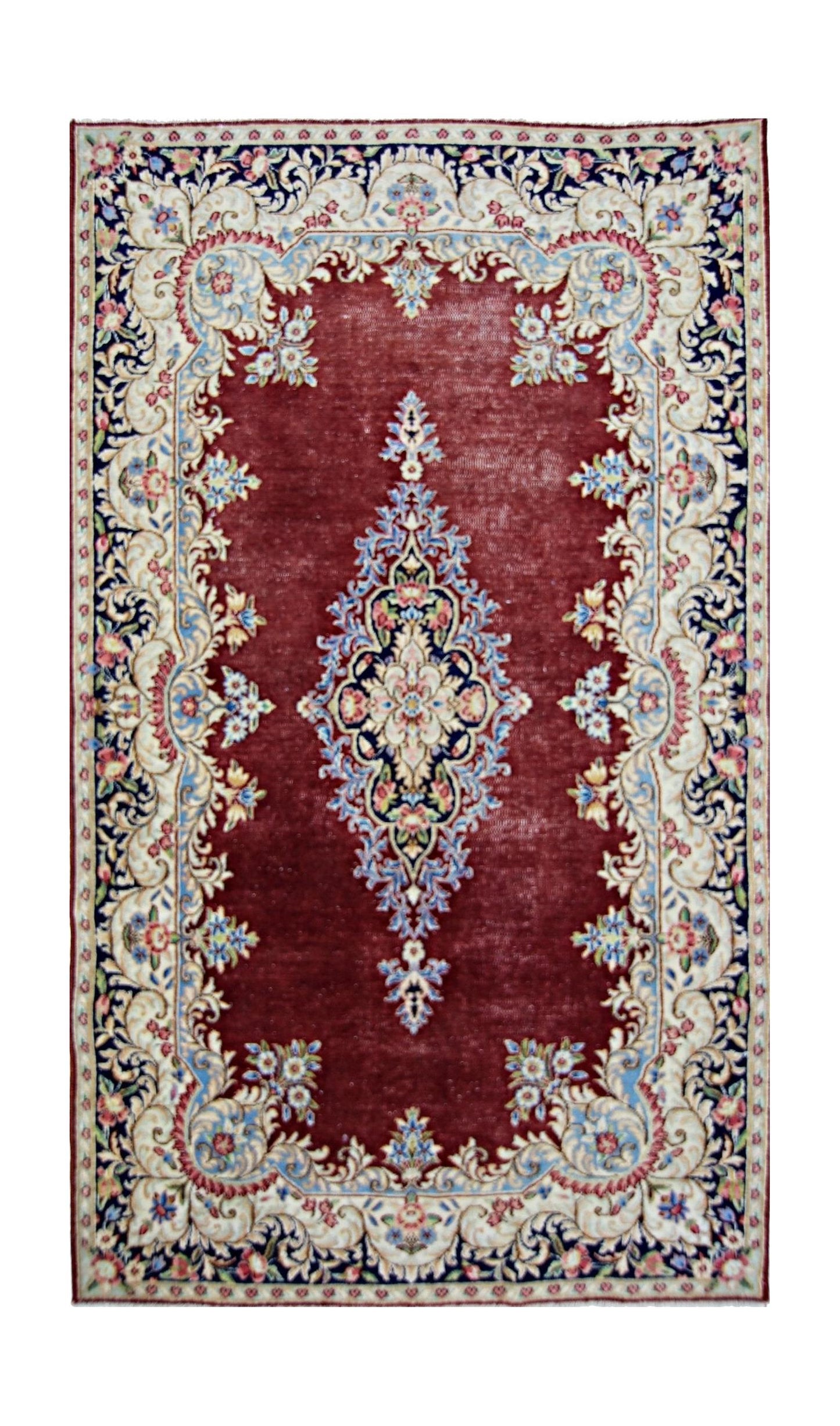Handmade Vintage Persian Kerman Rug | 152 x 88 cm | 5' x 2'11" - Najaf Rugs & Textile
