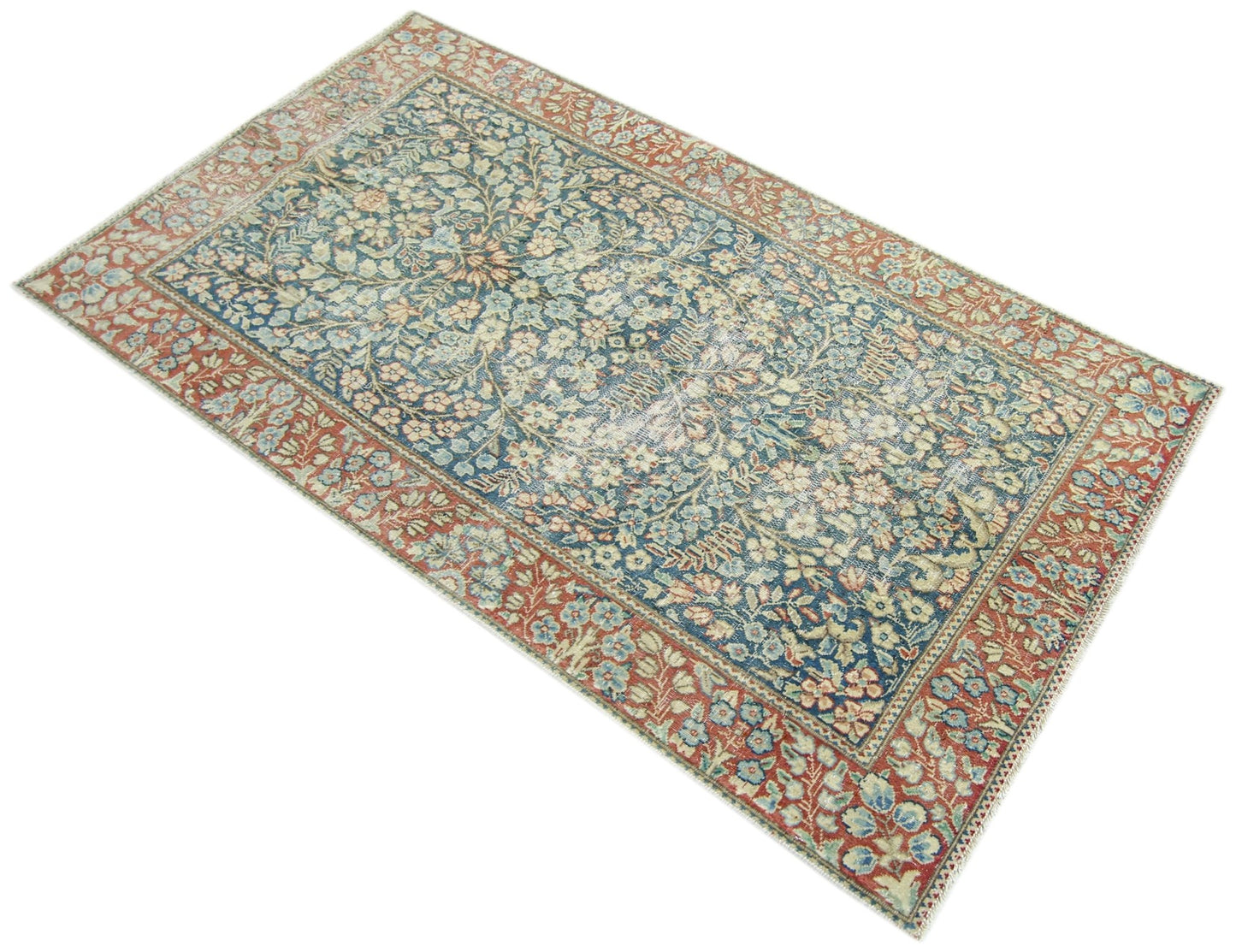Handmade Vintage Persian Kerman Rug | 156 x 86 cm | 5'1" x 2'10" - Najaf Rugs & Textile