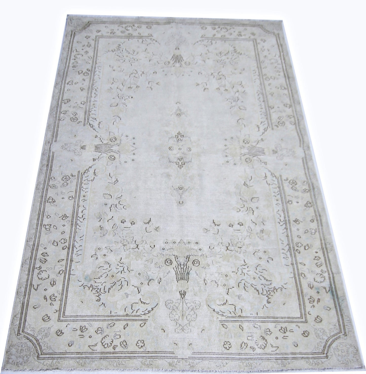 Handmade Vintage Persian Kerman Rug | 196 x 126 cm | 6'5" x 4'2" - Najaf Rugs & Textile