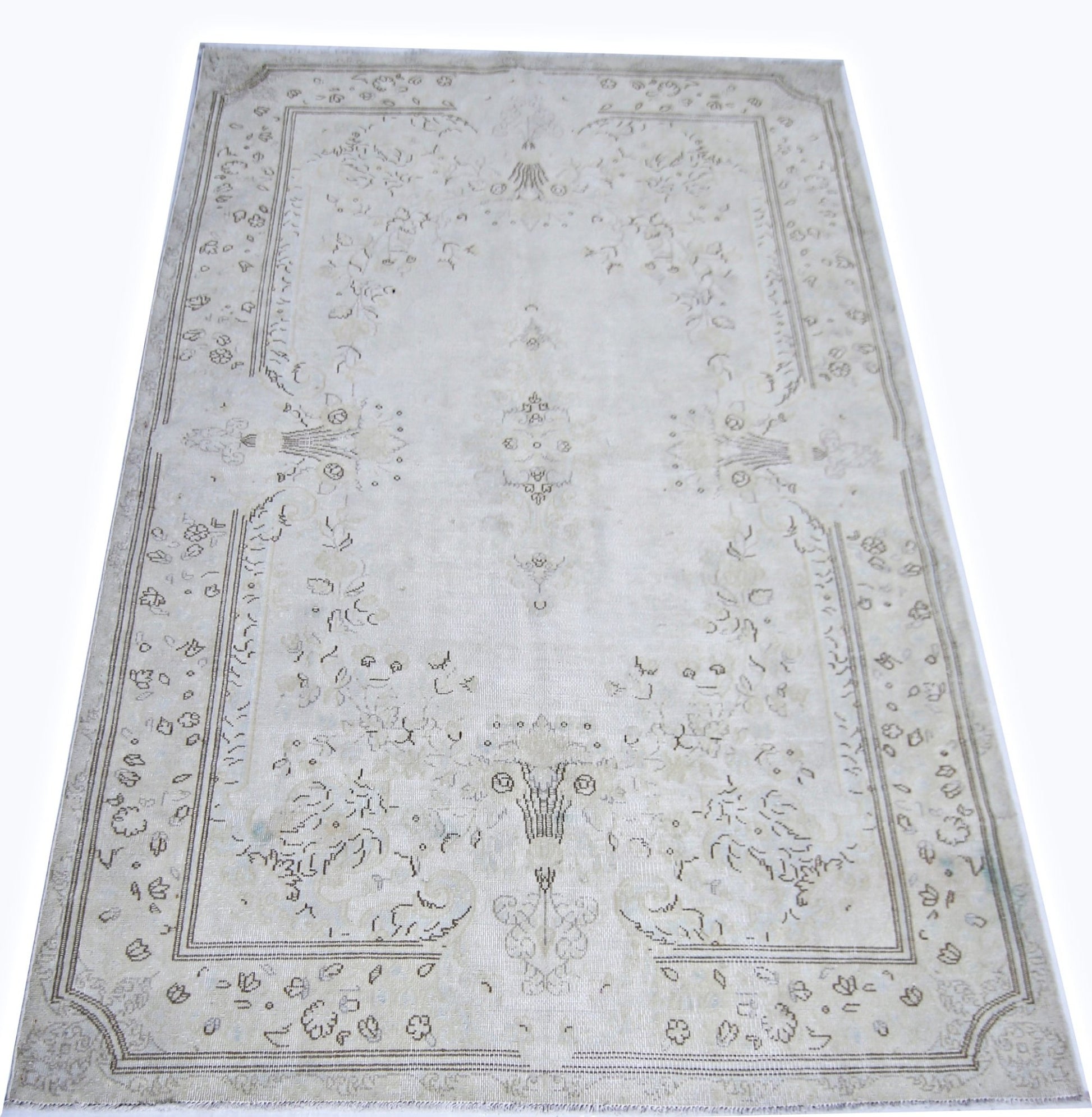 Handmade Vintage Persian Kerman Rug | 196 x 126 cm | 6'5" x 4'2" - Najaf Rugs & Textile
