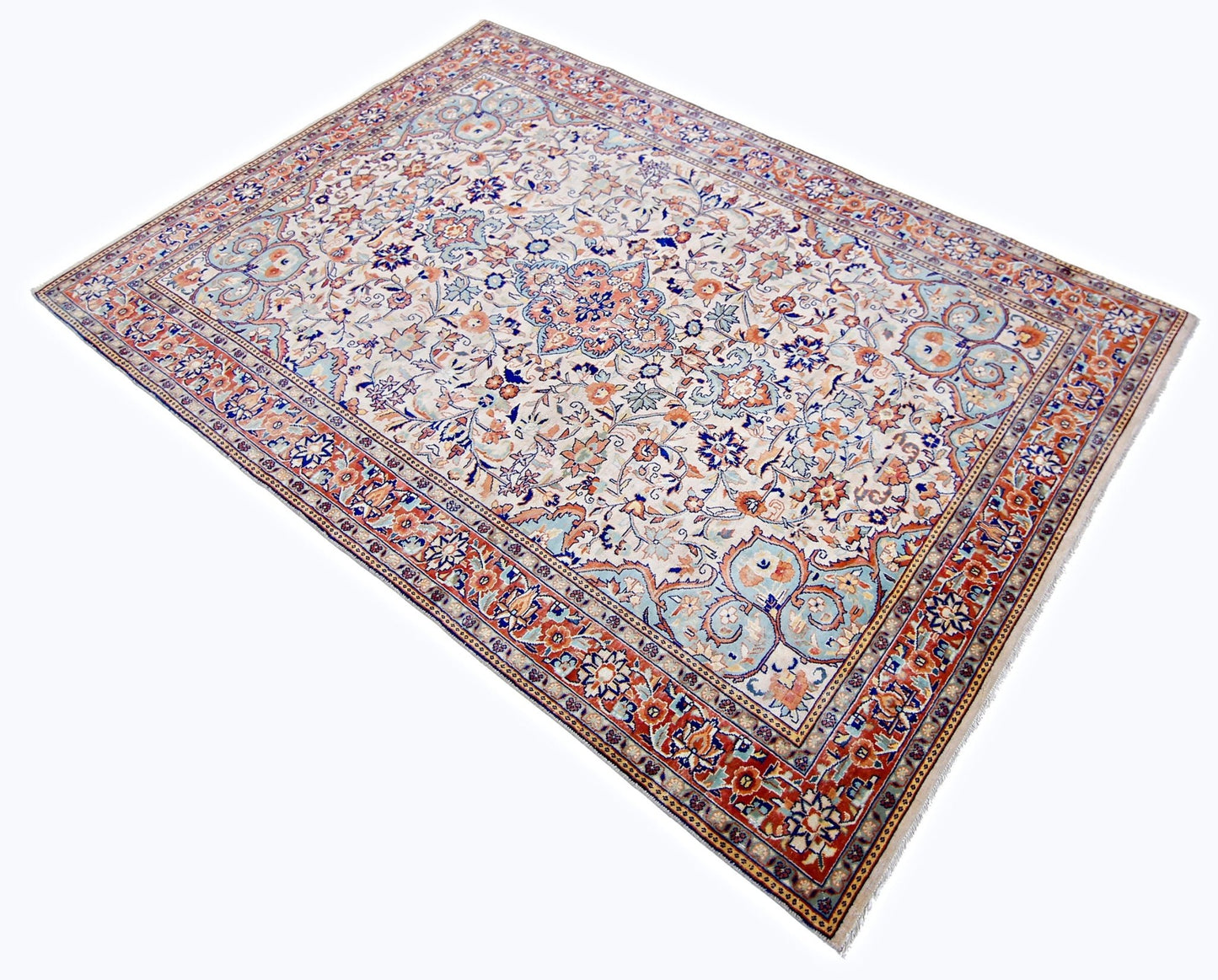 Handmade Vintage Persian Kerman Rug | 196 x 134 cm | 6'5" x 4'5" - Najaf Rugs & Textile