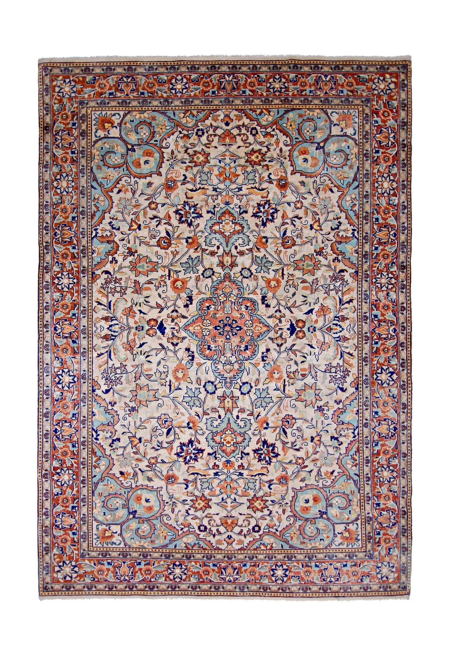 Handmade Vintage Persian Kerman Rug | 196 x 134 cm | 6'5" x 4'5" - Najaf Rugs & Textile