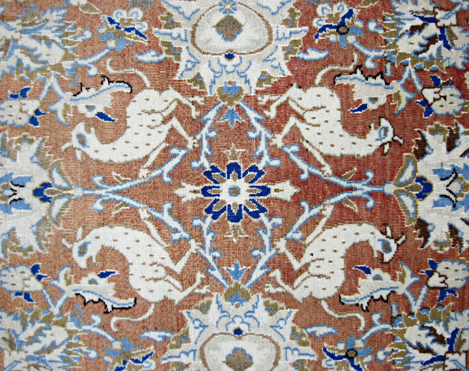 Handmade Vintage Persian Kerman Hunting Rug | 197 x 118 cm | 6'5" x 3'10" - Najaf Rugs & Textile