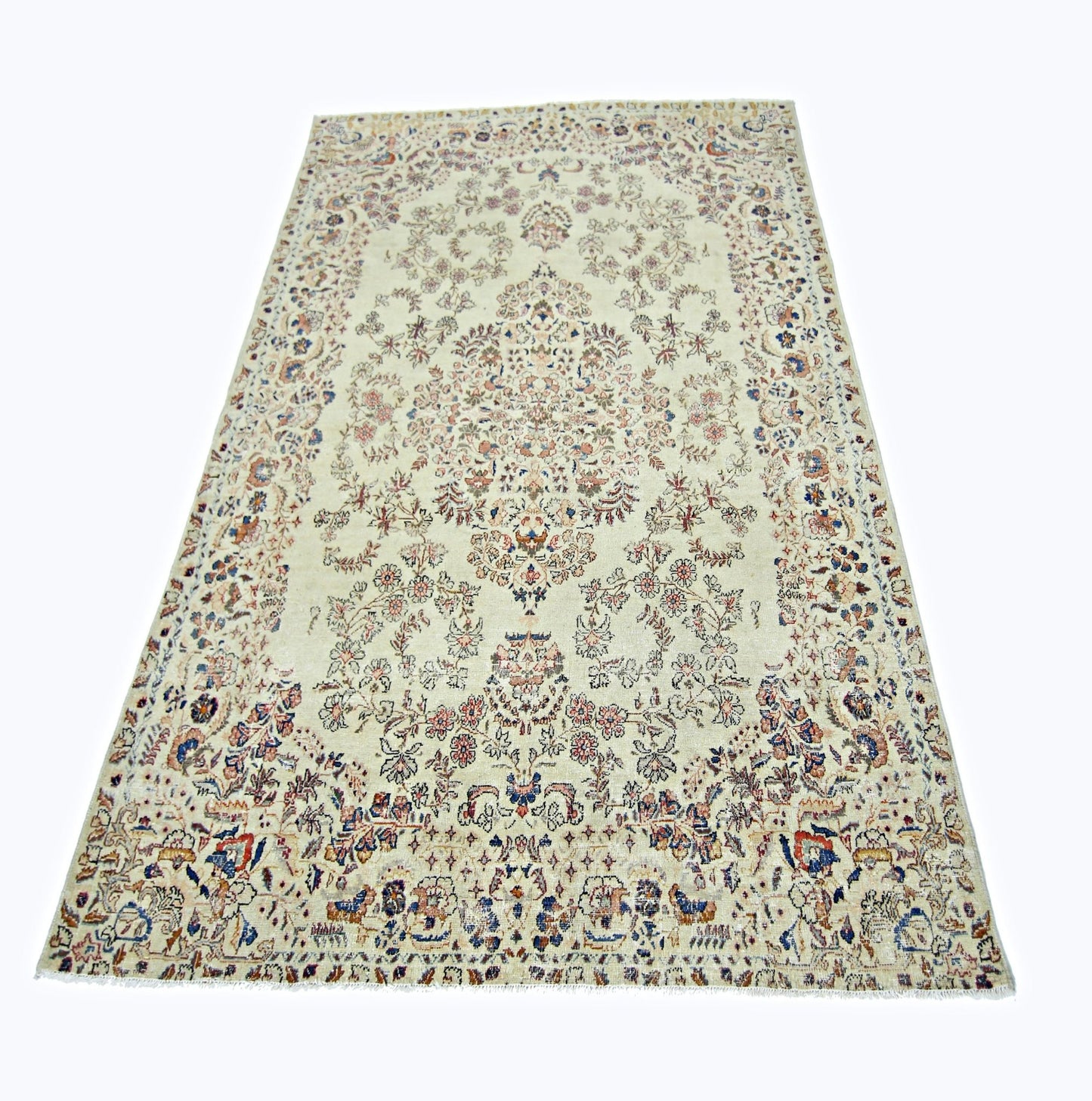 Handmade Vintage Persian Kerman Rug | 199 x 137 cm | 6'6" x 4'6" - Najaf Rugs & Textile