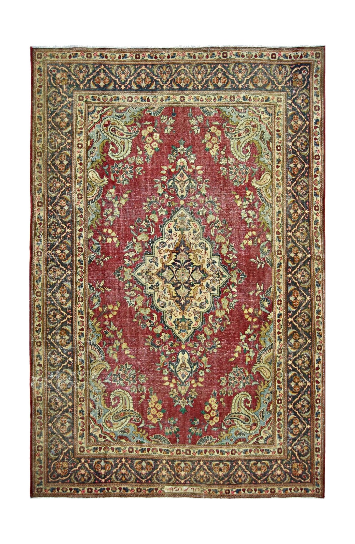 Handmade Vintage Persian Kerman Rug | 215 x 144 cm | 7'1" x 4'9" - Najaf Rugs & Textile
