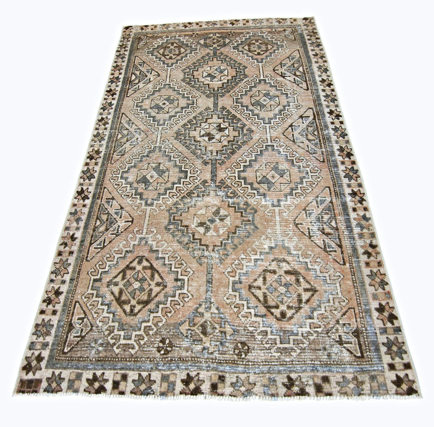 Handmade Vintage Persian Rug | 217 x 131 cm | 7'1" x 4'4" - Najaf Rugs & Textile