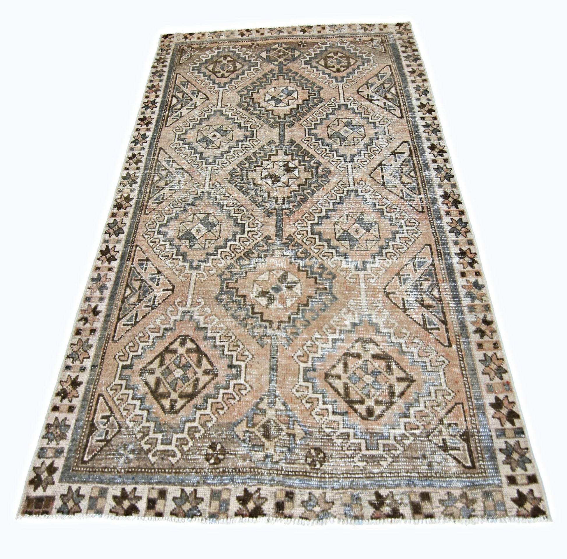 Handmade Vintage Persian Rug | 217 x 131 cm | 7'1" x 4'4" - Najaf Rugs & Textile