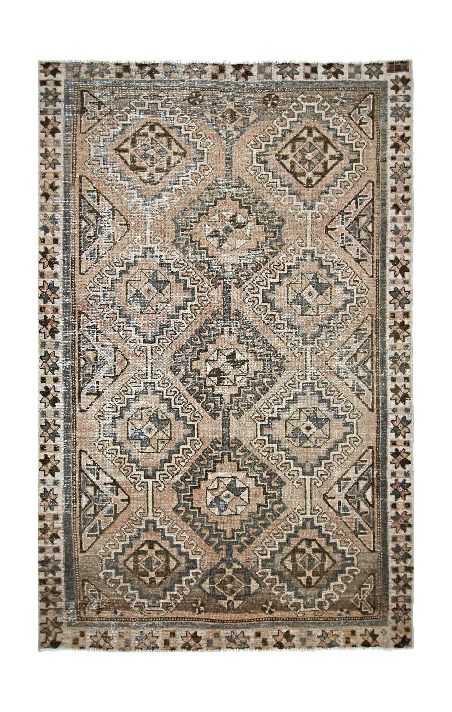 Handmade Vintage Persian Rug | 217 x 131 cm | 7'1" x 4'4" - Najaf Rugs & Textile
