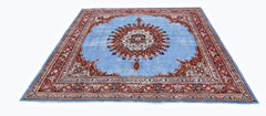 Handmade Vintage Persian Kerman Rug | 219 x 207 cm | 7'2" x 6'9" - Najaf Rugs & Textile