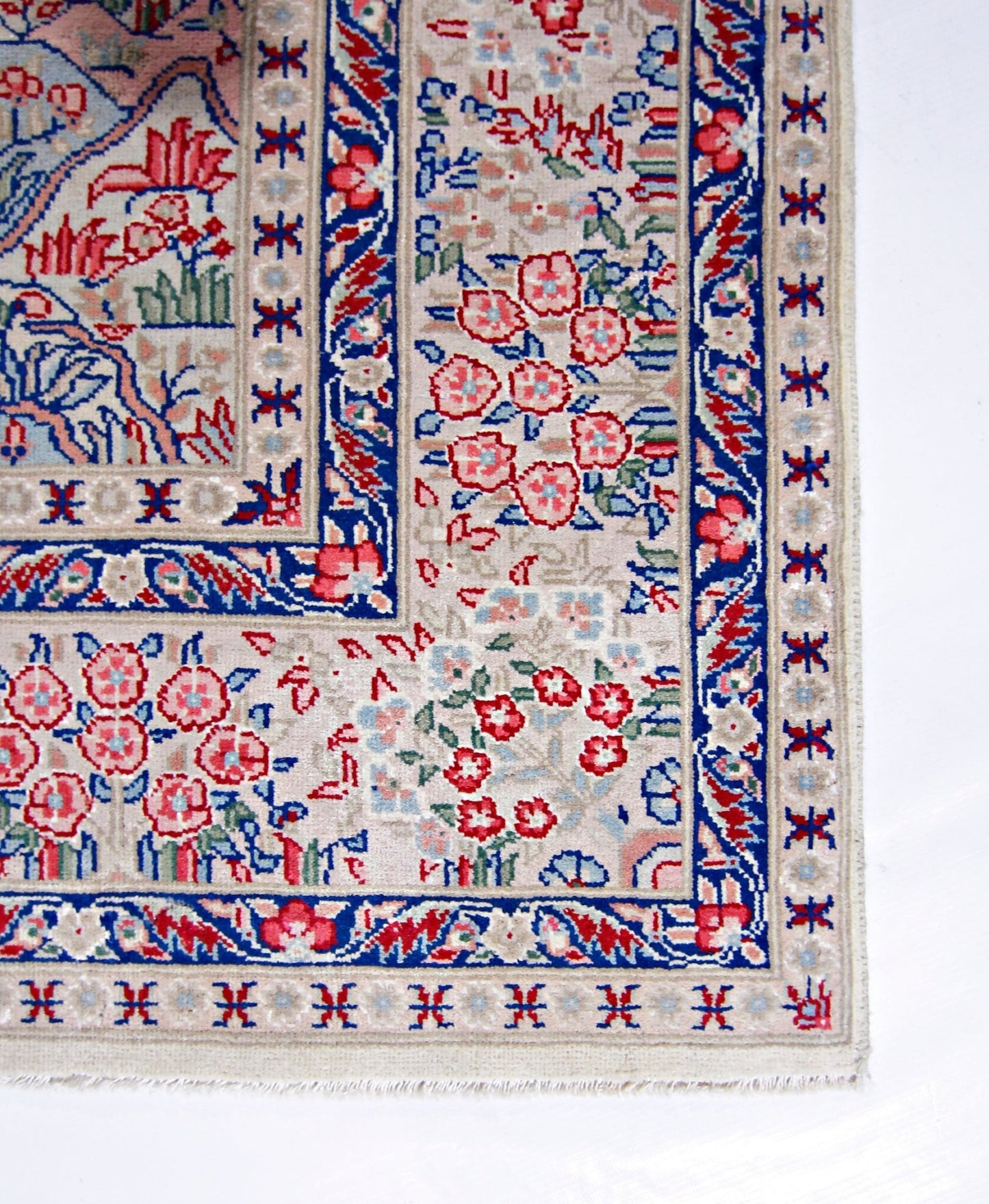 Handmade Vintage Persian Kerman Rug | 226 x 153 cm | 7'5" x 5' - Najaf Rugs & Textile