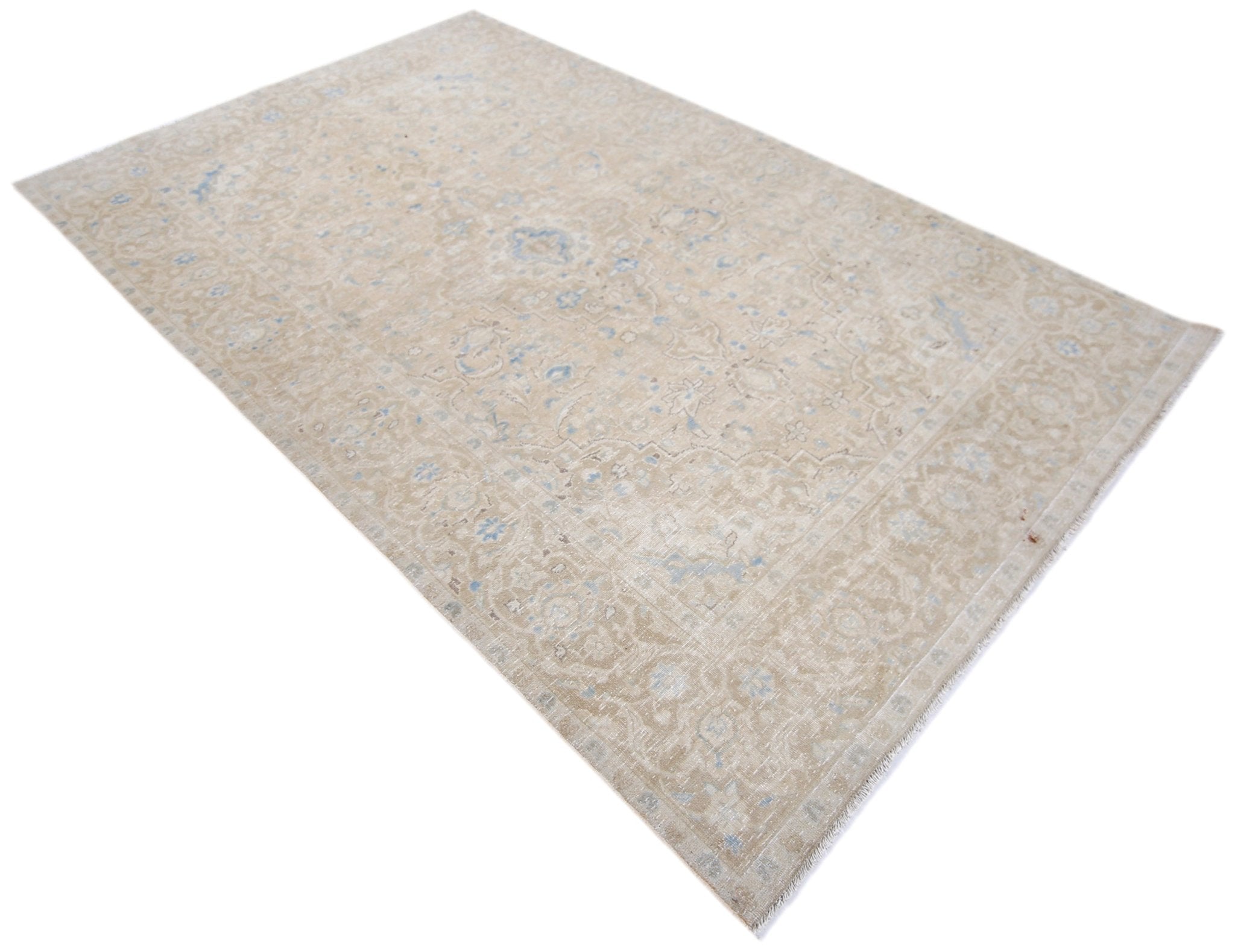 Handmade Vintage Persian Kerman Rug | 227 x 142 cm | 7'5" x 4'8" - Najaf Rugs & Textile