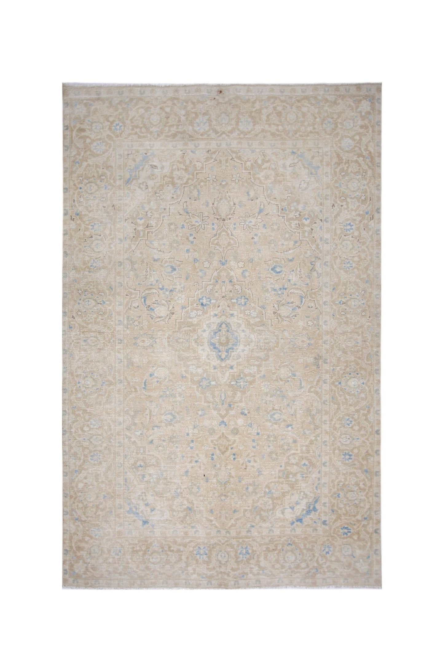 Handmade Vintage Persian Kerman Rug | 227 x 142 cm | 7'5" x 4'8" - Najaf Rugs & Textile