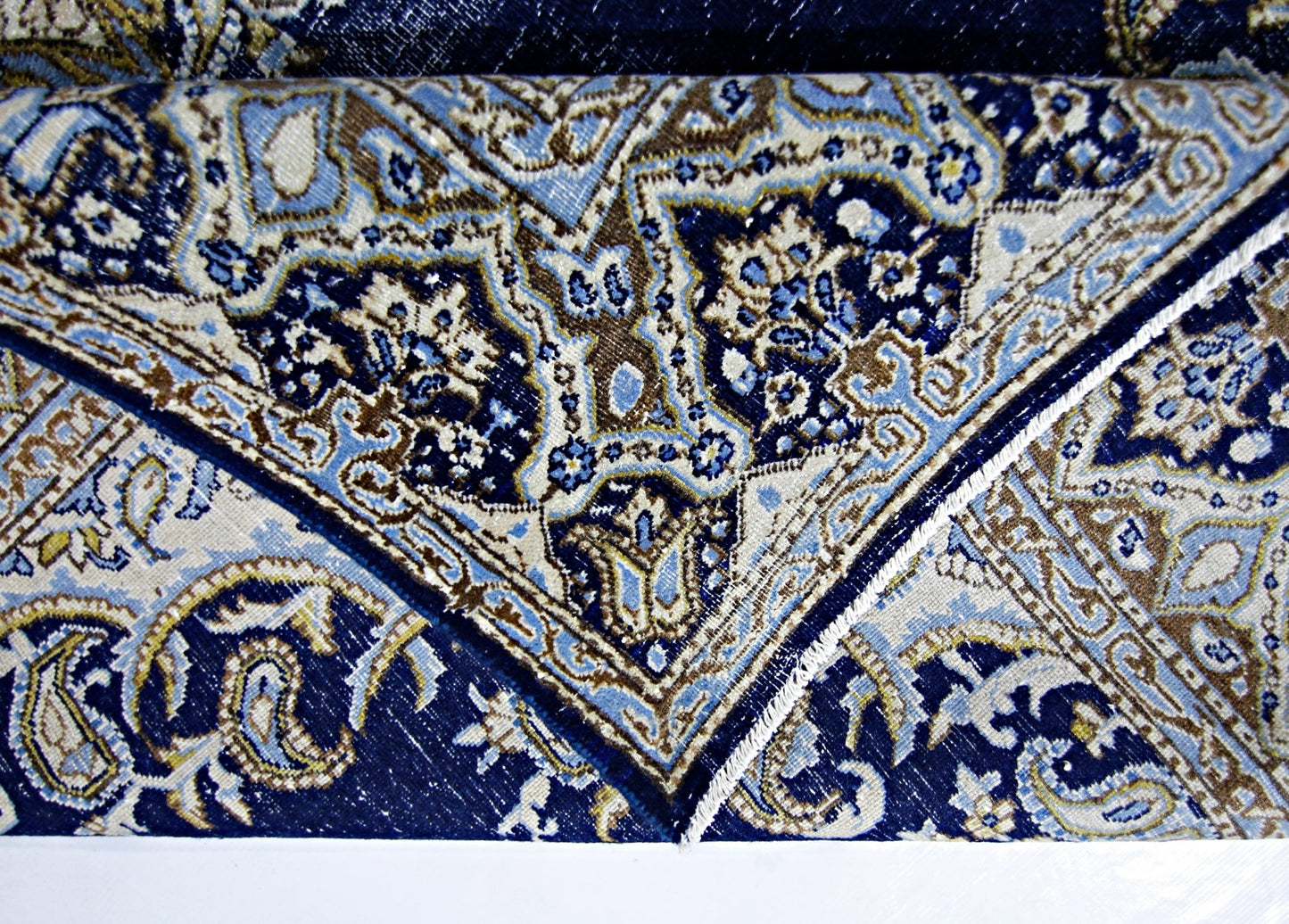 Handmade Vintage Persian Kerman Rug | 242 x 149 cm | 7'11" x 4'11" - Najaf Rugs & Textile