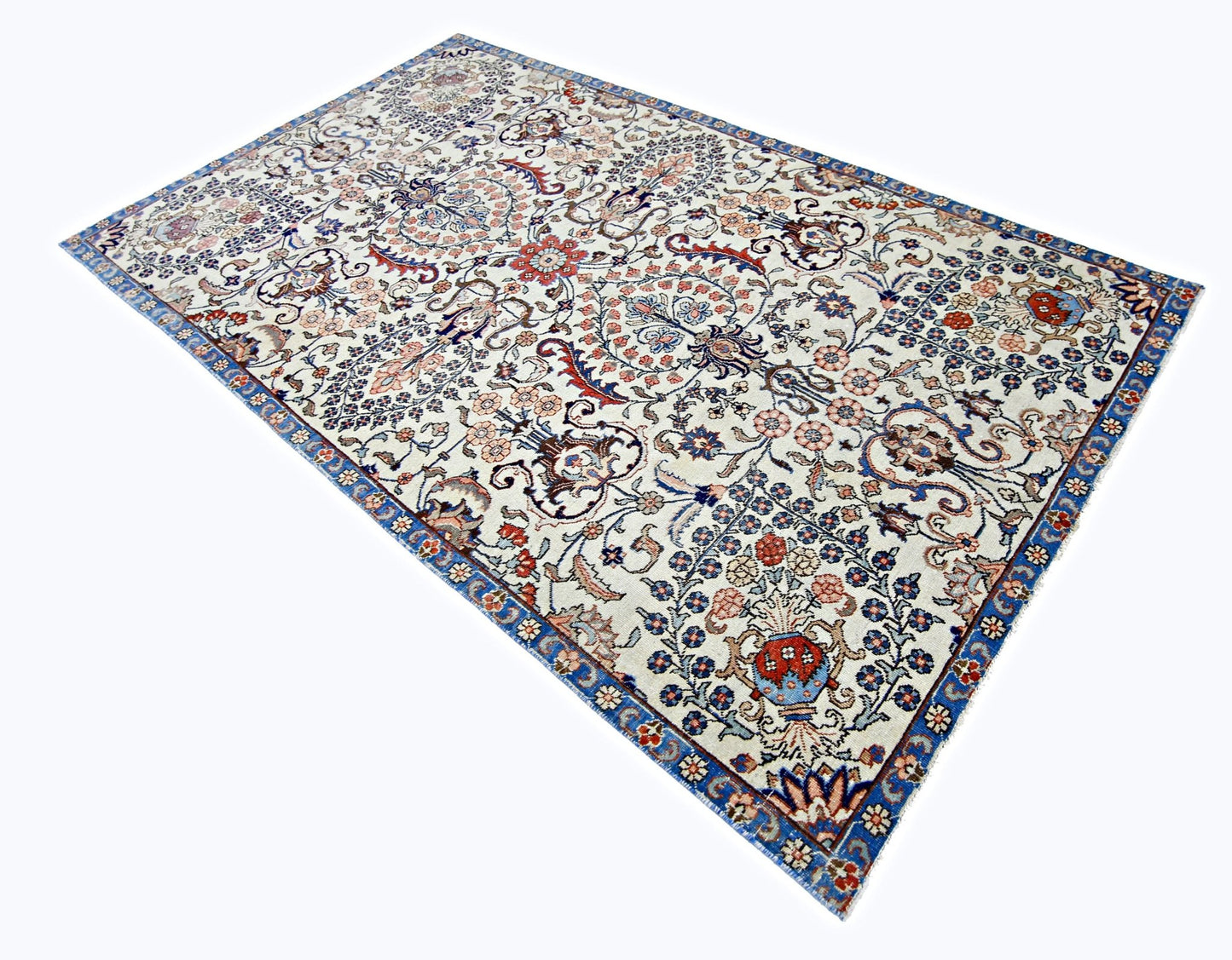 Handmade Vintage Persian Rug | 256 x 151 cm | 8'5" x 5' - Najaf Rugs & Textile