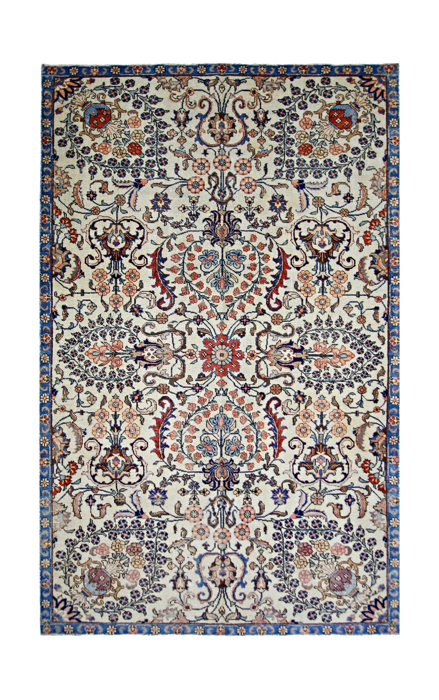 Handmade Vintage Persian Rug | 256 x 151 cm | 8'5" x 5' - Najaf Rugs & Textile