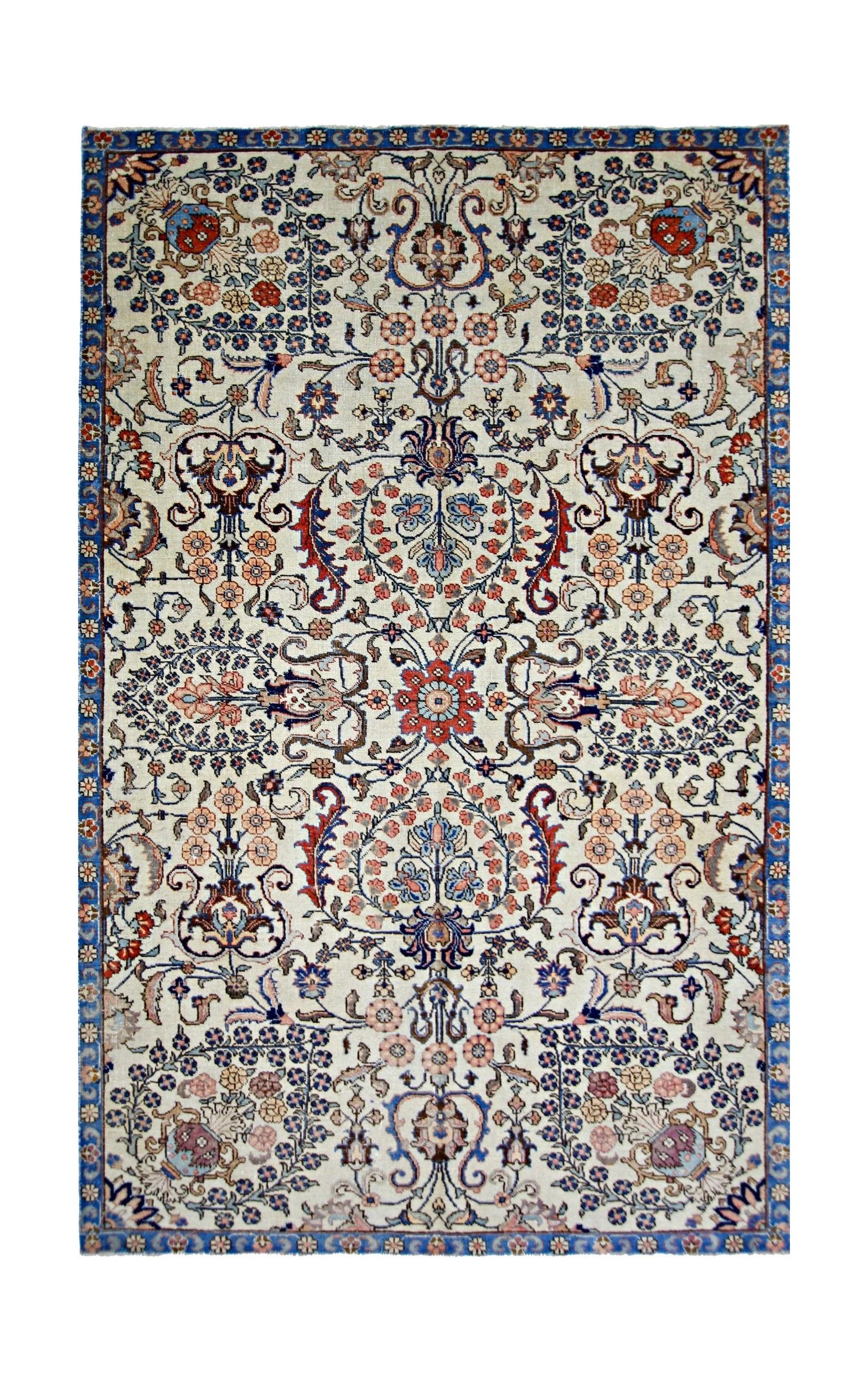 Handmade Vintage Persian Rug | 256 x 151 cm | 8'5" x 5' - Najaf Rugs & Textile