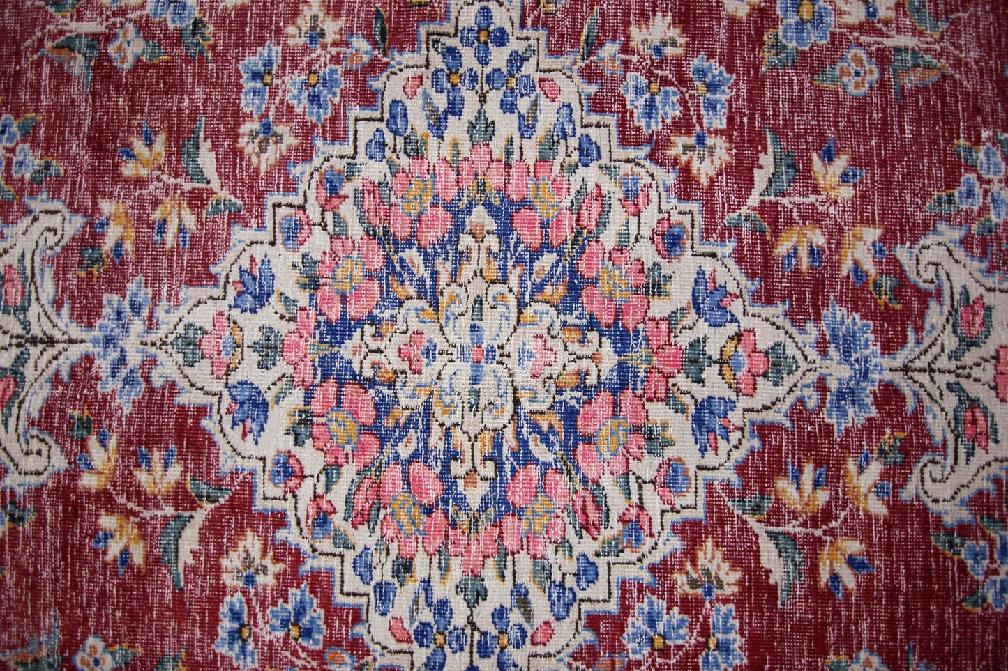 Handmade Vintage Persian Kerman Rug | 262 x 196 cm | 8'7" x 6'5" - Najaf Rugs & Textile