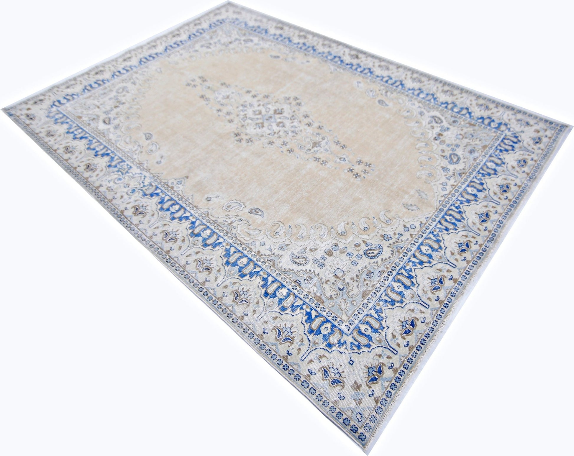Handmade Vintage Persian Kerman Rug | 266 x 184 cm | 8'9" x 6' - Najaf Rugs & Textile