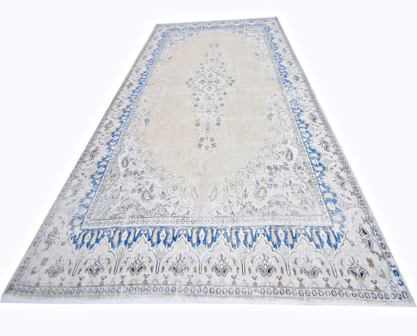 Handmade Vintage Persian Kerman Rug | 266 x 184 cm | 8'9" x 6' - Najaf Rugs & Textile