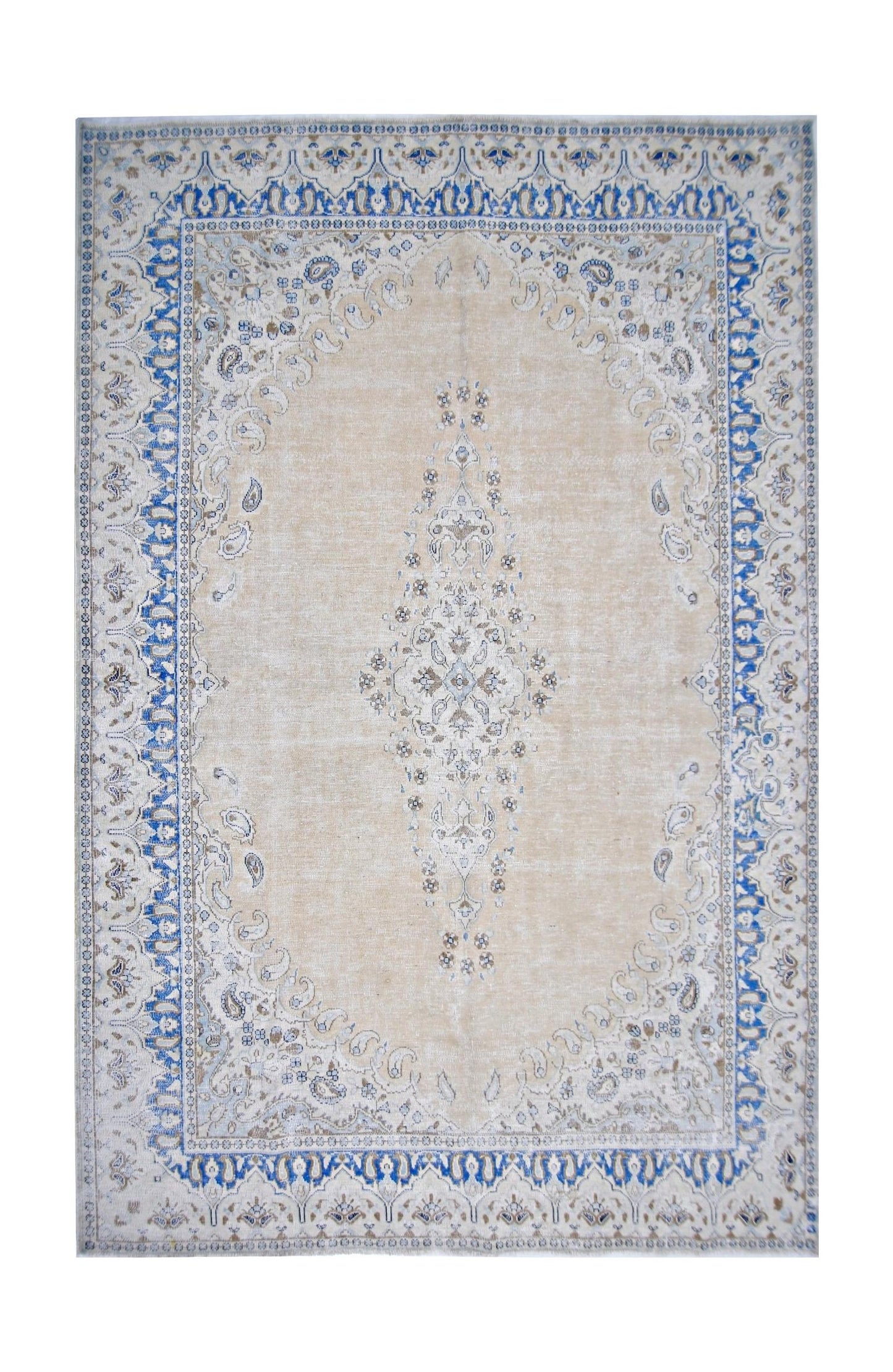 Handmade Vintage Persian Kerman Rug | 266 x 184 cm | 8'9" x 6' - Najaf Rugs & Textile