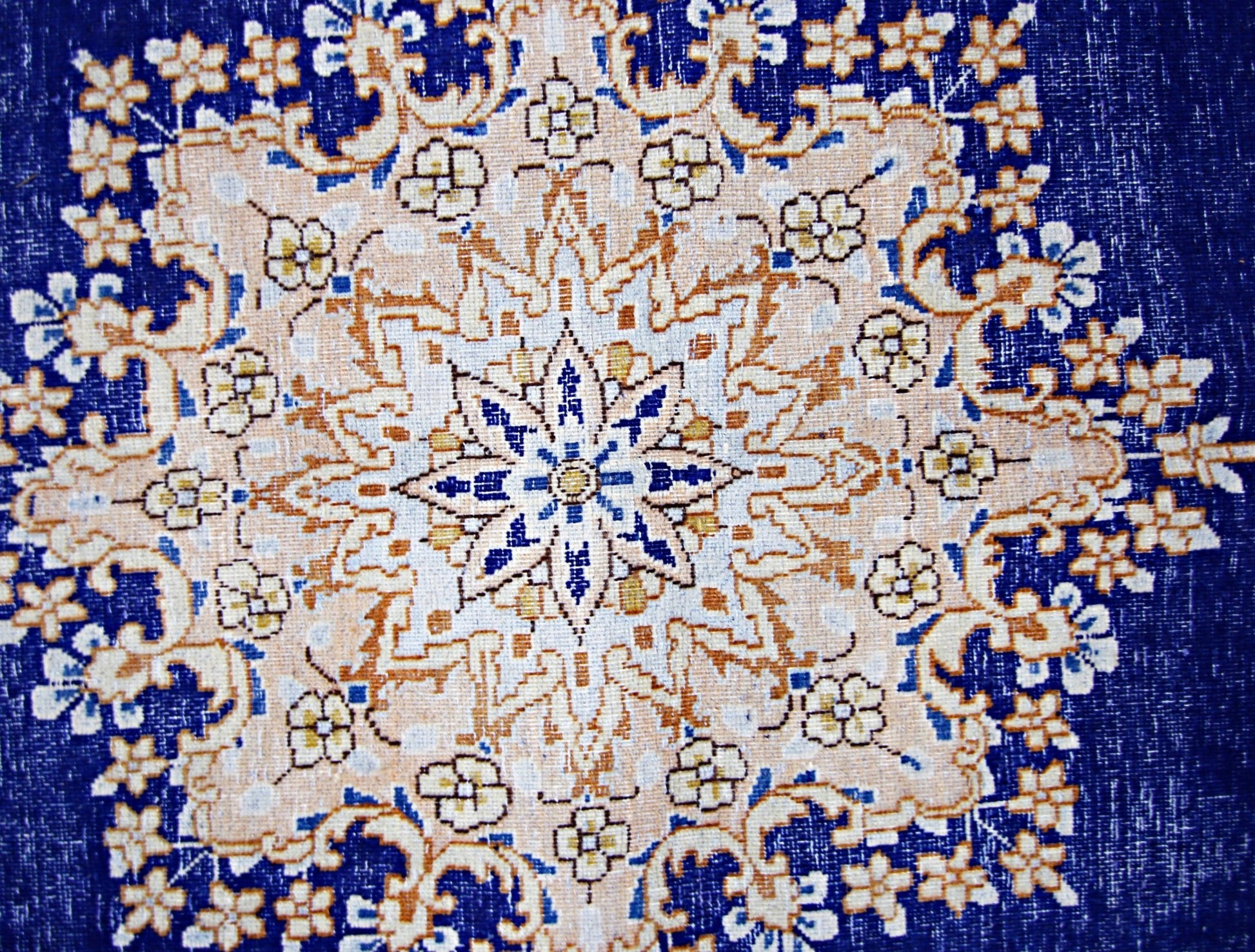 Handmade Vintage Persian Kerman Rug | 278 x 179 cm | 9'2" x 5'11" - Najaf Rugs & Textile