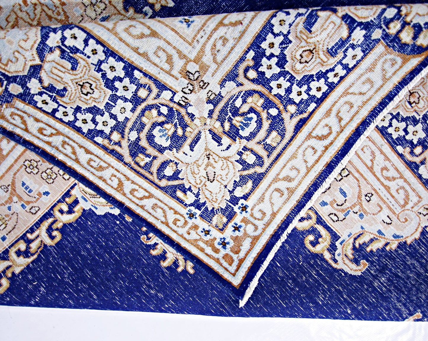 Handmade Vintage Persian Kerman Rug | 278 x 179 cm | 9'2" x 5'11" - Najaf Rugs & Textile
