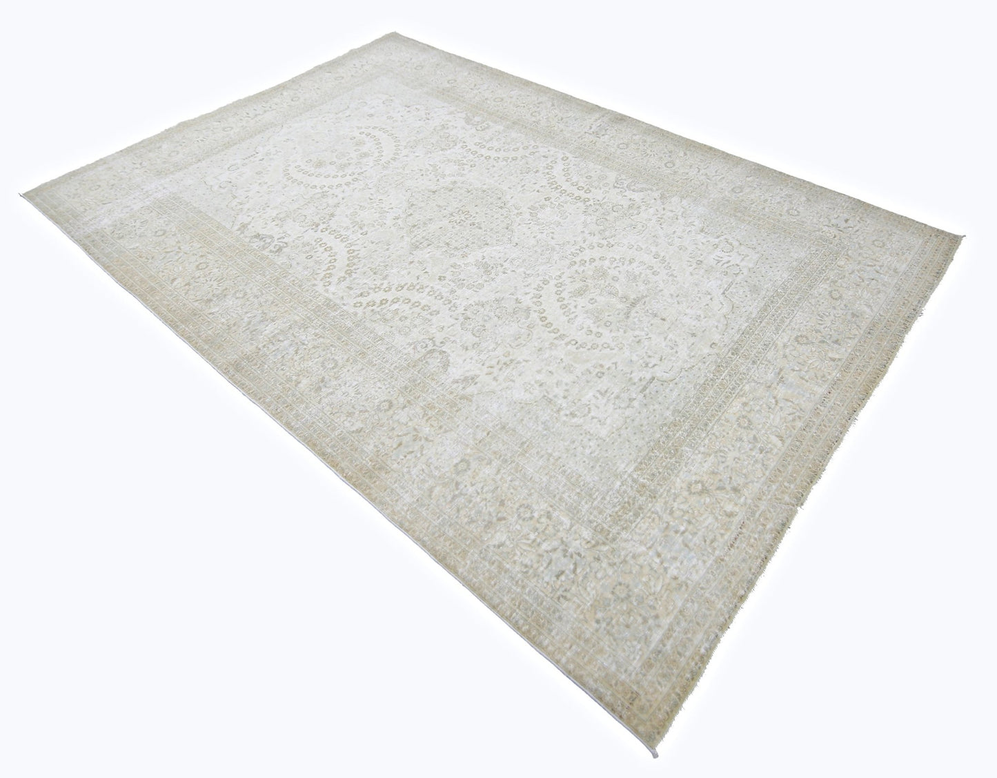 Handmade Vintage Persian Kerman Rug | 281 x 185 cm | 9'3" x 6'1" - Najaf Rugs & Textile