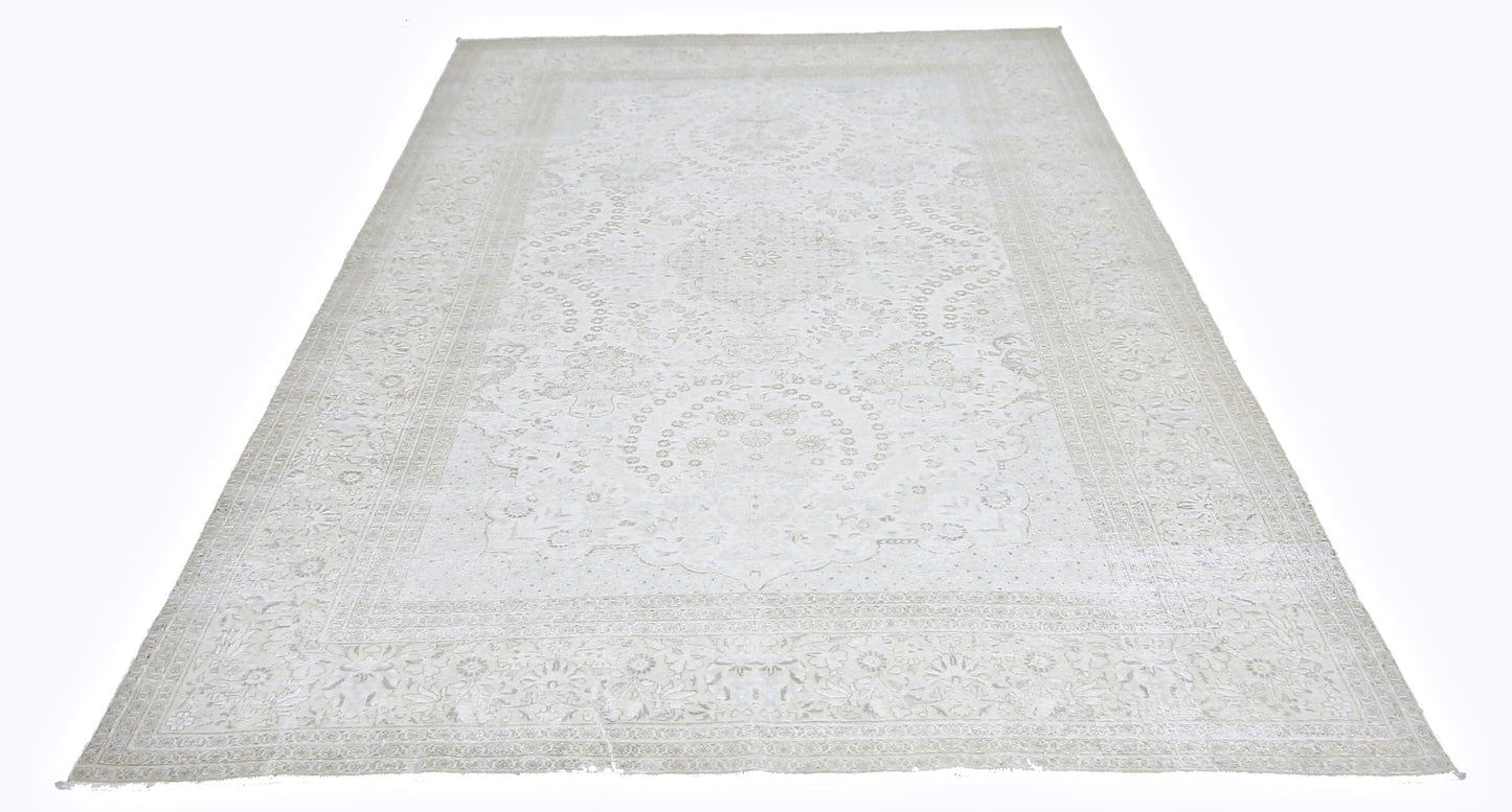 Handmade Vintage Persian Kerman Rug | 281 x 185 cm | 9'3" x 6'1" - Najaf Rugs & Textile