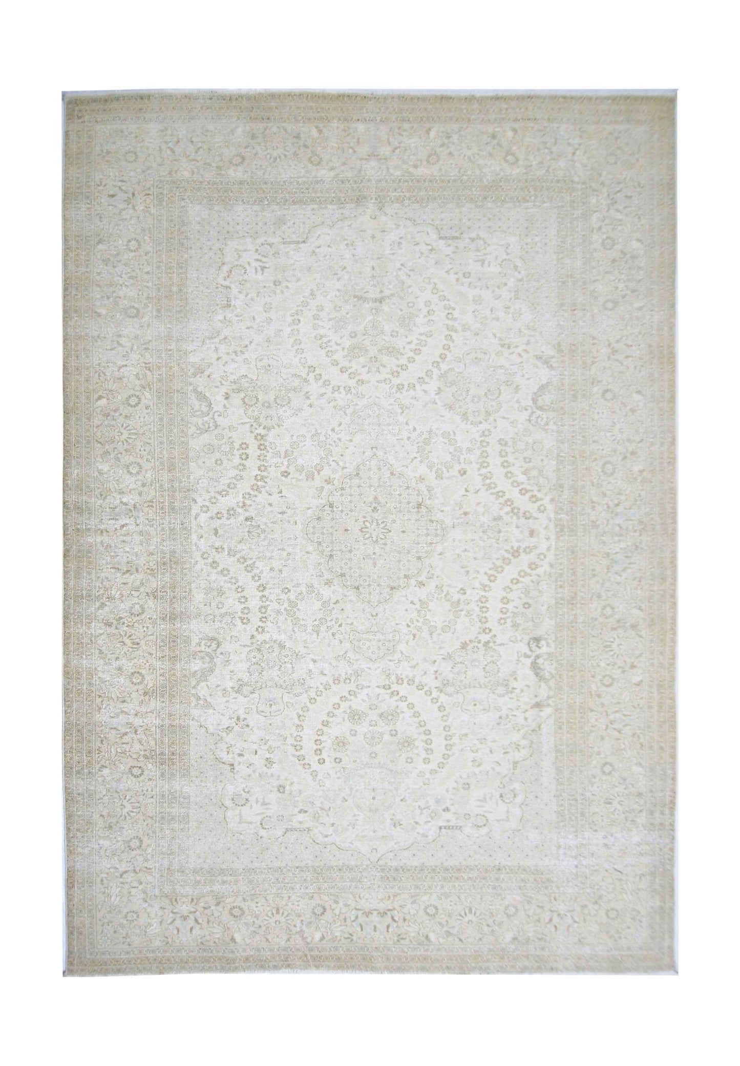 Handmade Vintage Persian Kerman Rug | 281 x 185 cm | 9'3" x 6'1" - Najaf Rugs & Textile