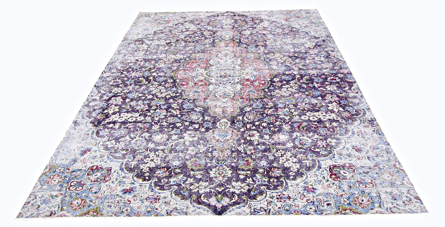 Handmade Vintage Persian Kerman Rug | 283 x 198 cm | 9'4" x 6'6" - Najaf Rugs & Textile