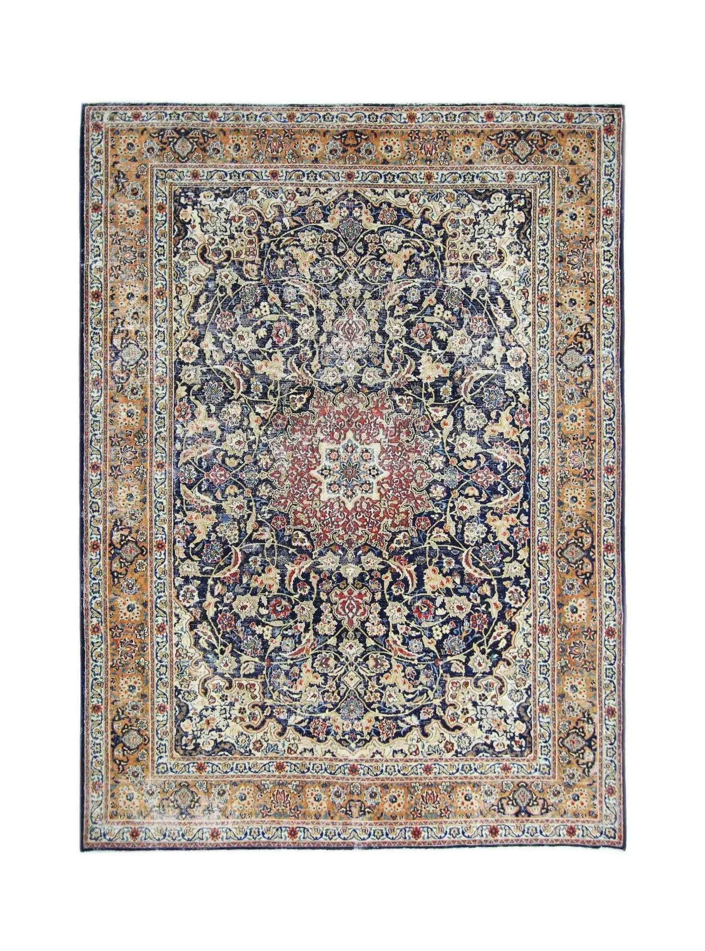 Handmade Vintage Persian Kerman Rug | 300 x 203 cm | 9'10" x 6'8" - Najaf Rugs & Textile