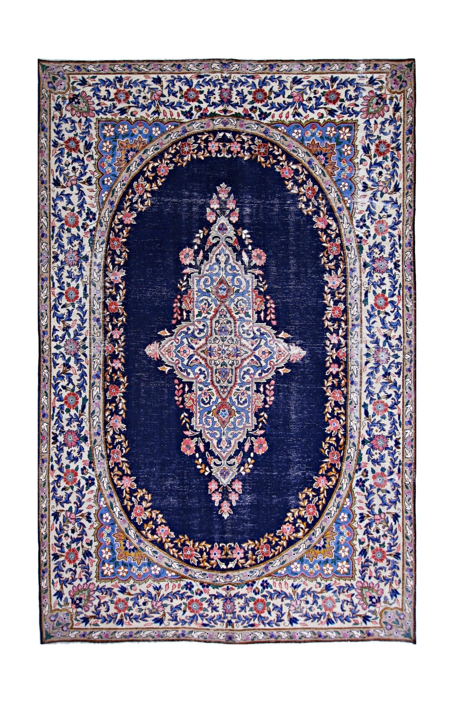 Handmade Vintage Persian Kerman Rug | 326 x 197 cm | 10'8" x 6'5" - Najaf Rugs & Textile