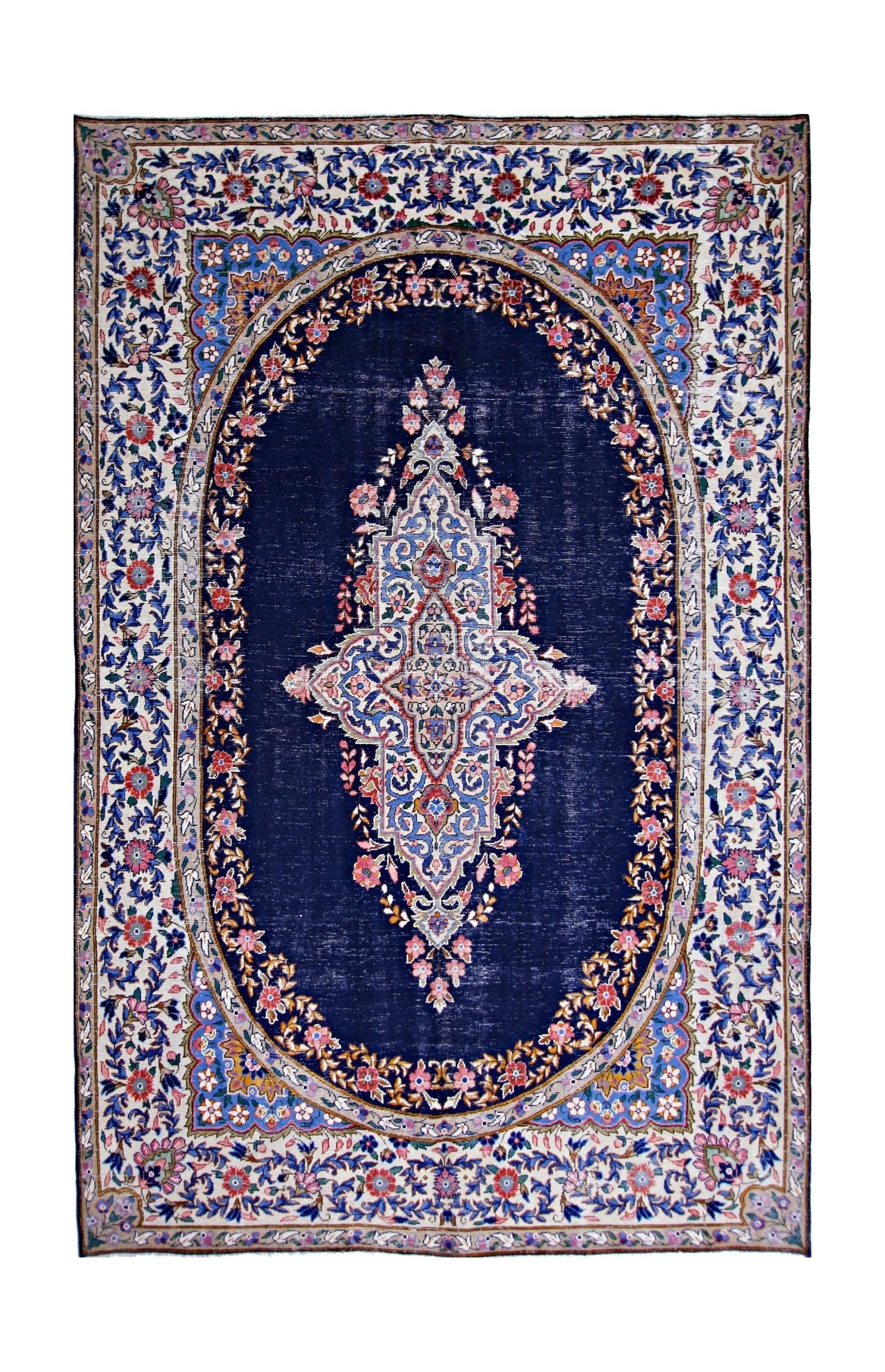Handmade Vintage Persian Kerman Rug | 326 x 197 cm | 10'8" x 6'5" - Najaf Rugs & Textile