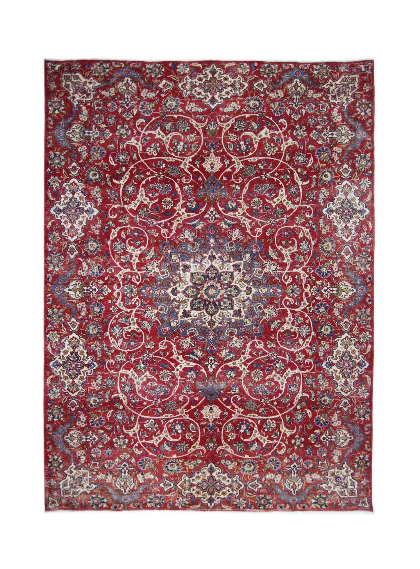 Handmade Vintage Persian Kerman Rug | 341 x 231 cm | 11'2" x 7'7" - Najaf Rugs & Textile