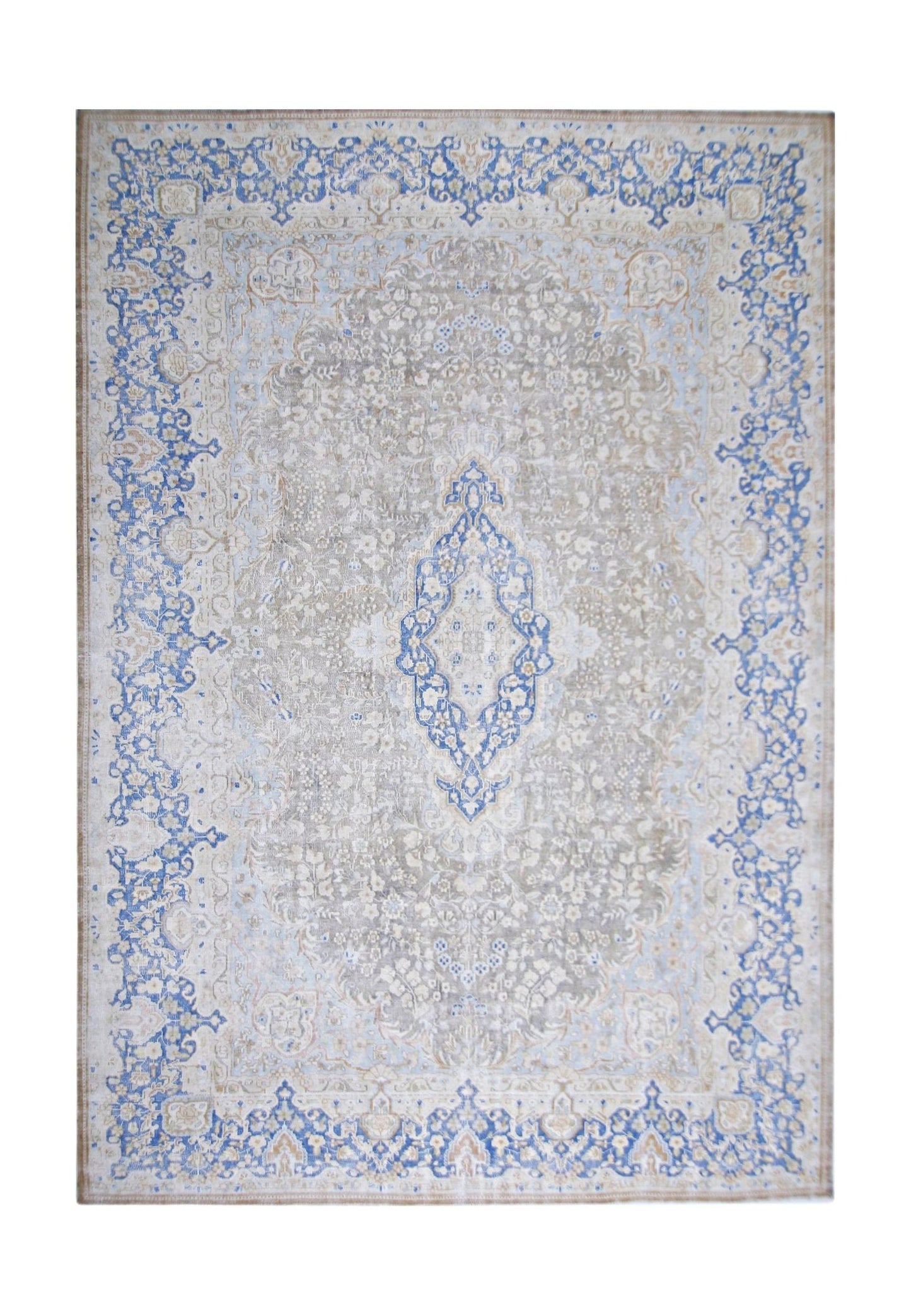 Handmade Vintage Persian Kerman Rug | 355 x 262 cm | 11'8" x 8'7" - Najaf Rugs & Textile